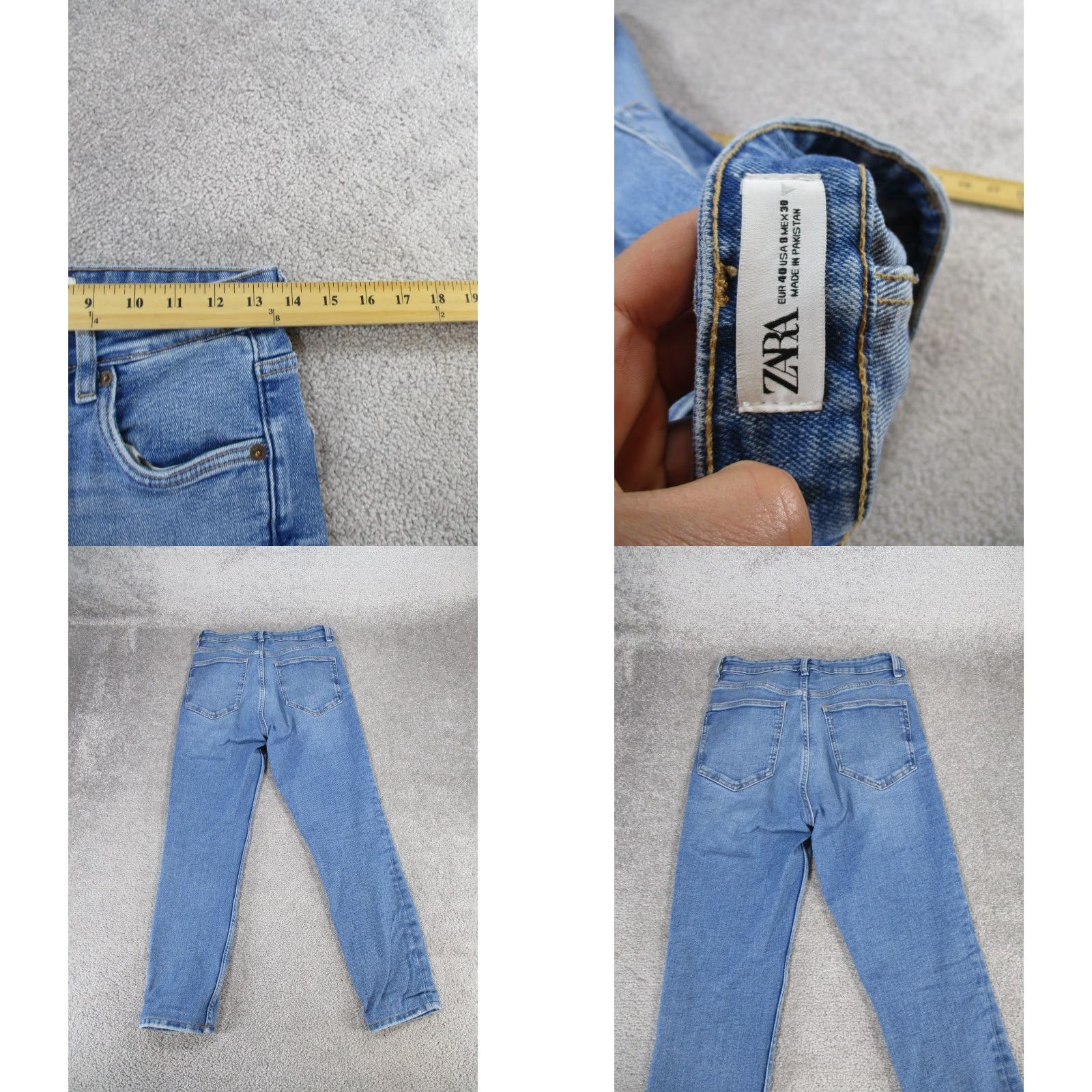 Zara Zara Jeans Womens 8 Light Blue Denim Skinny High Rise Zip Zipper Crop Regular Slim Fit? Size 30" / US 8 / IT 44 - 8 Thumbnail