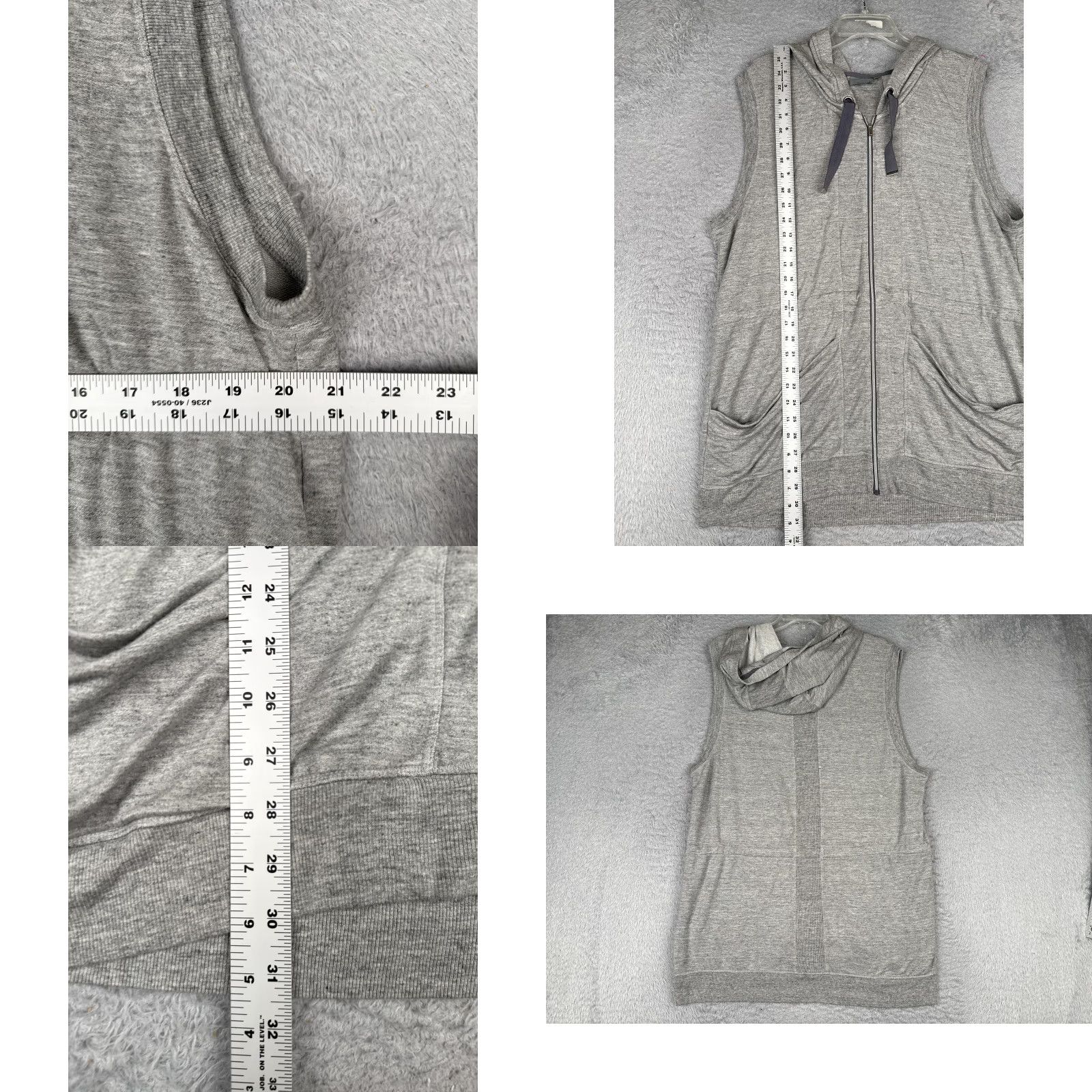 Athleta Athleta Vest Women XL Gray Lotus Hood Full Zip Knit Sweater Lightweight Pockets Size XL / US 12-14 / IT 48-50 - 8 Thumbnail