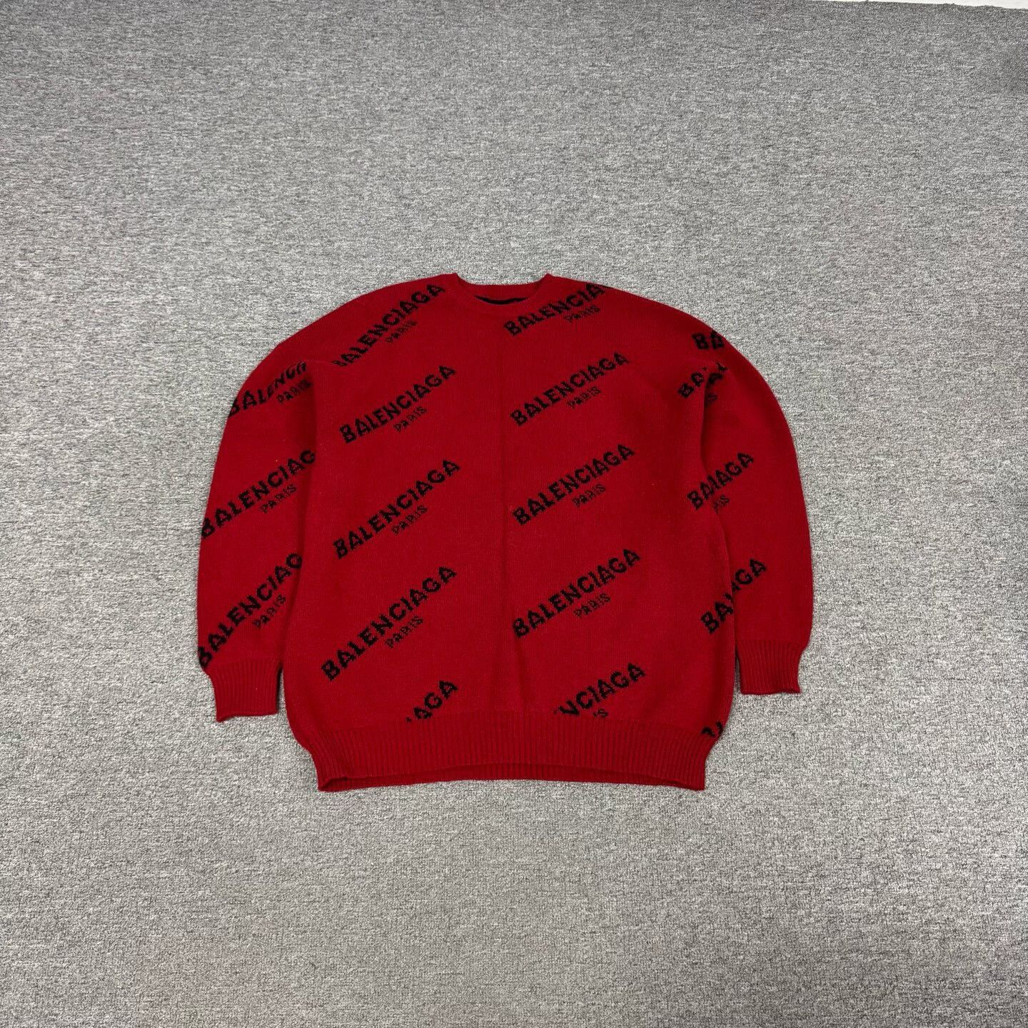 Balenciaga red balenciaga printed sweater Size US M / EU 48-50 / 2 - 1 Thumbnail
