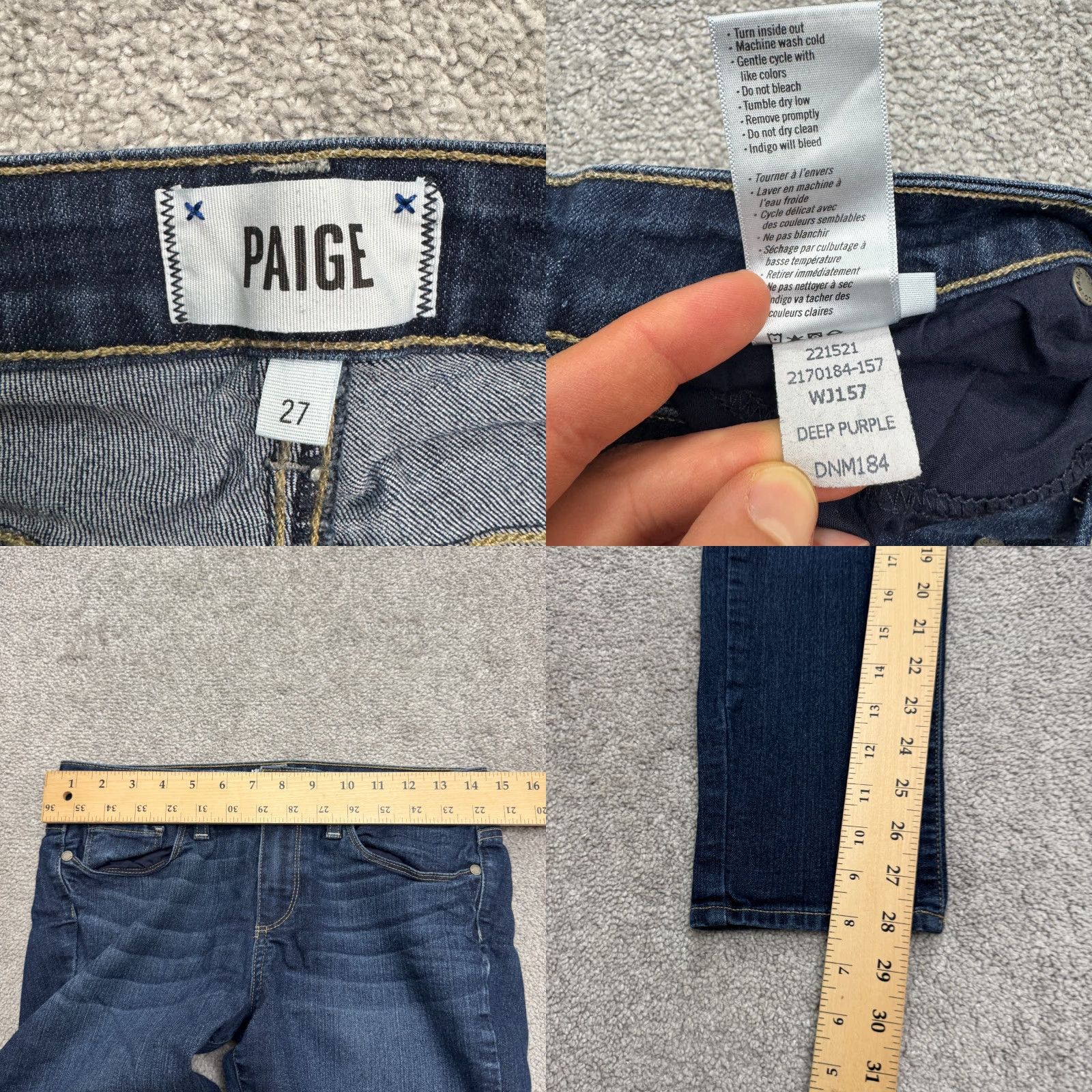 Paige Paige Kylie Crop Jeans Womens 27 Dark Wash Mid Rise Denim Pant Regular 29" Waist 28" Inseam Blue Streetwear Slim Modern Womens Size 27" / US 4 / IT 40 - 8 Thumbnail