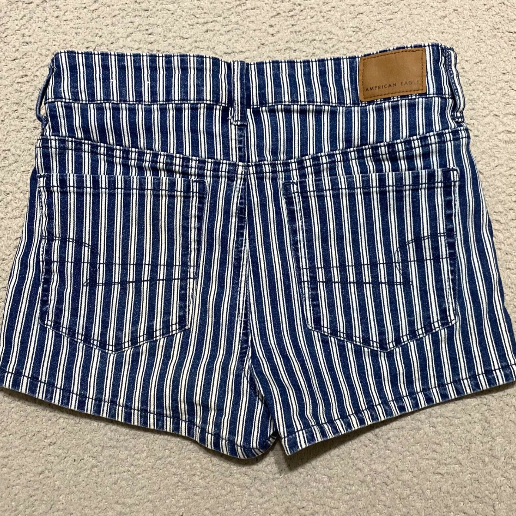 American Eagle Outfitters American Eagle Outfitters Shorts Denim 2 Blue Striped High Rise 2 in Inseam Womens Regular Size 2 Cotton Polyester Spandex 5-Pocket Size 26" / US 2 / IT 38 - 2 Thumbnail
