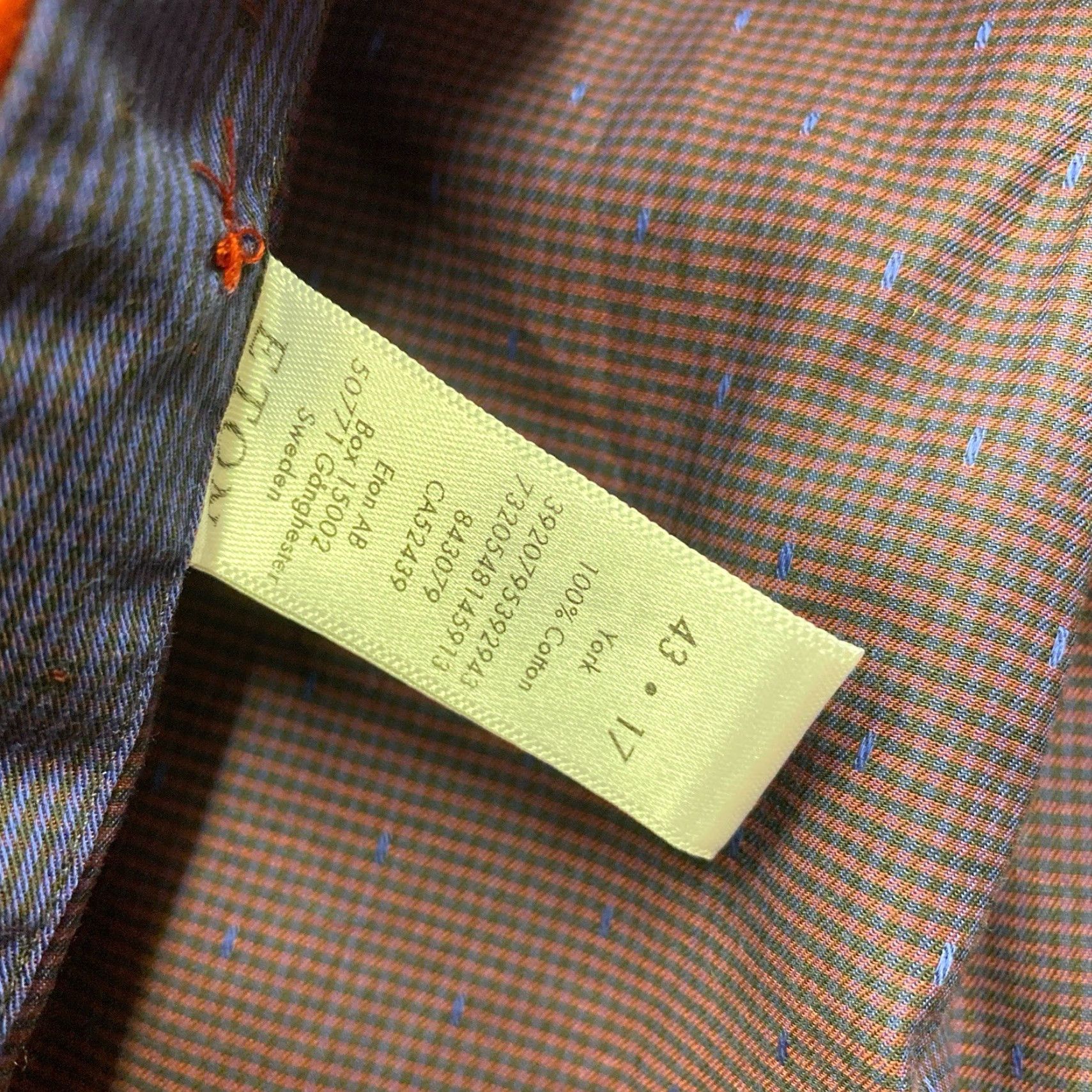 Eton Eton Slim Fit Men's XL Long Sleeve Button Down Shirt Cotton Check 43 17 Size US XL / EU 56 / 4 - 6 Thumbnail