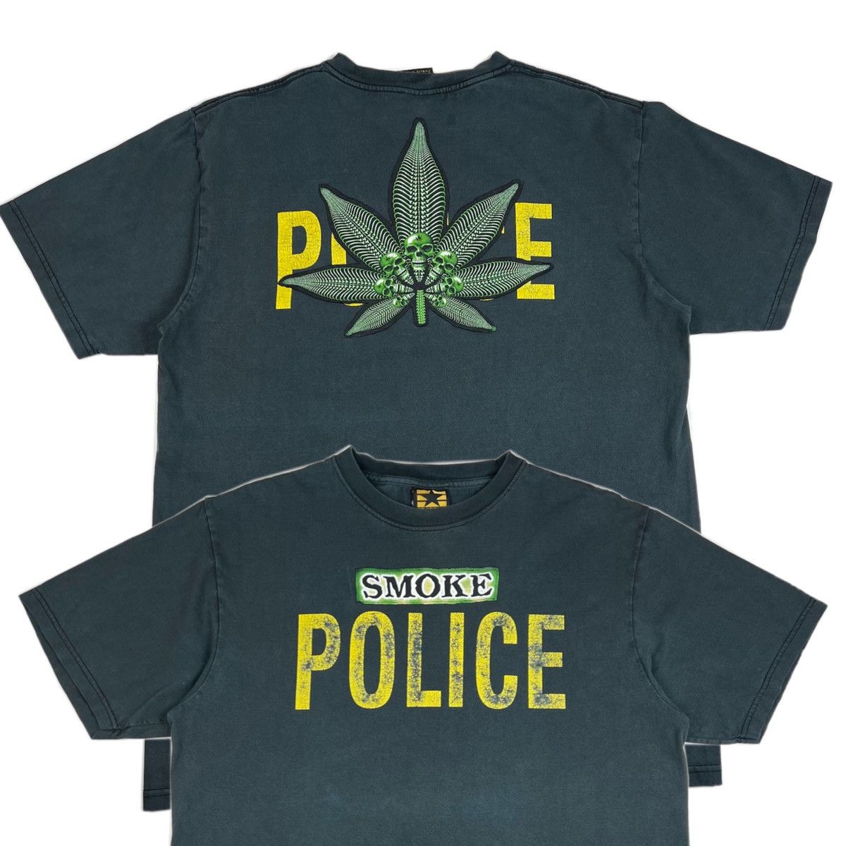 Vintage Vintage Smoke police T-shirt cannabis like Marlboro faded Size US L / EU 52-54 / 3 - 1 Thumbnail