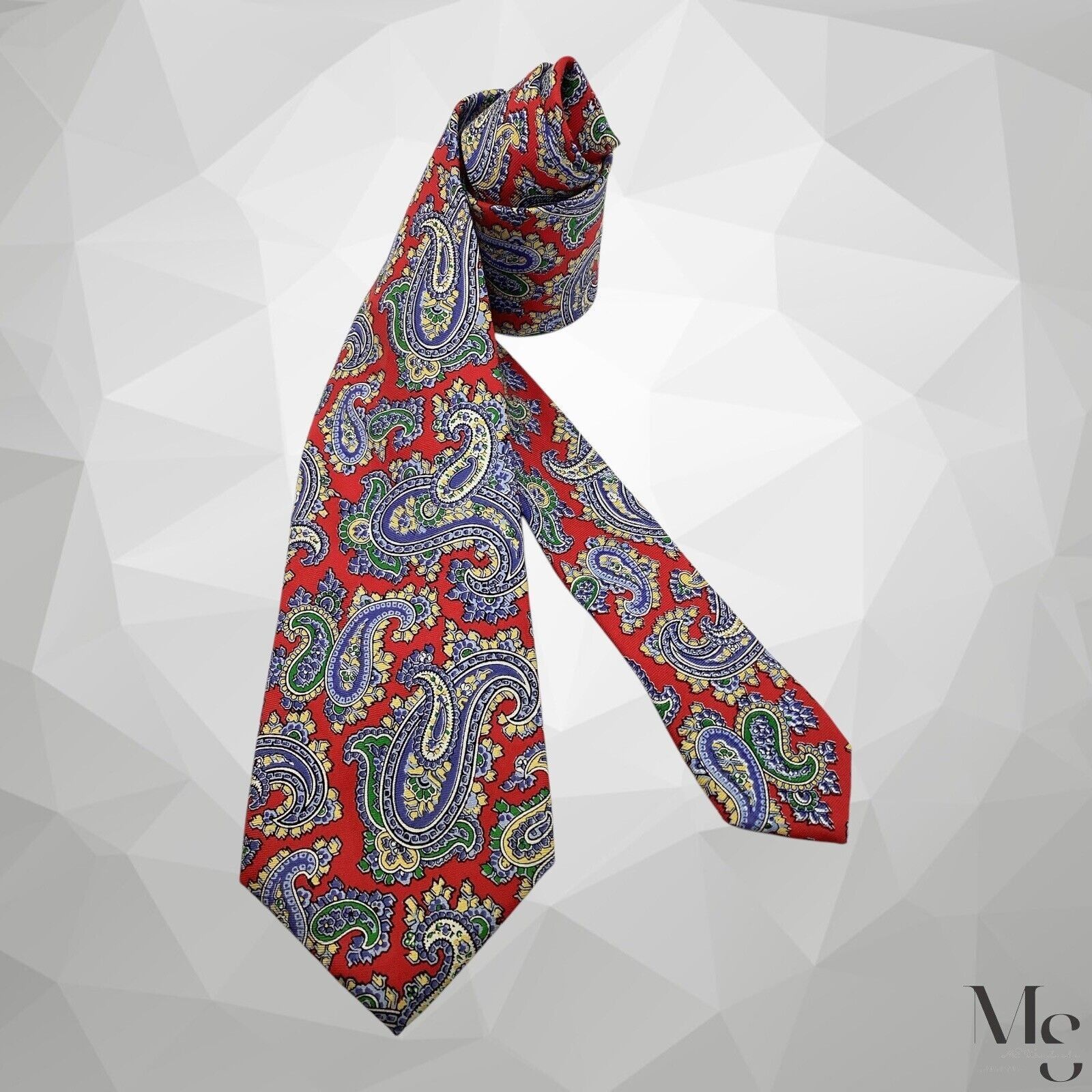 Polo Ralph Lauren POLO BY RALPH LAUREN Red Paisley Luxury Silk Tie Hand Made 5 Size ONE SIZE - 1 Thumbnail