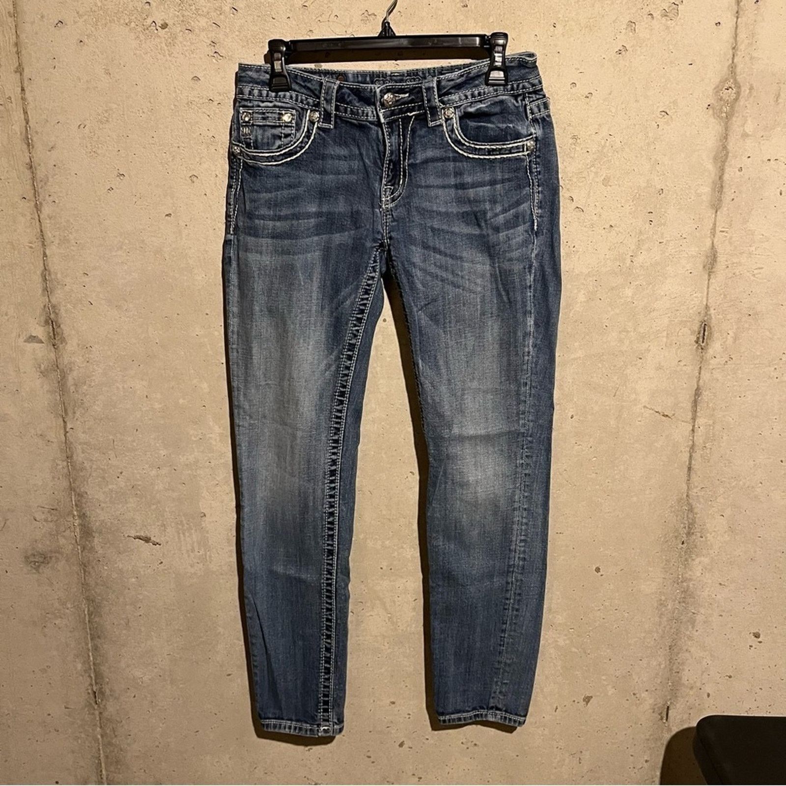 Miss Me Miss Me Signature Skinny Jeans Angel Wings Feathers Size 29 Size 29" - 5 Thumbnail