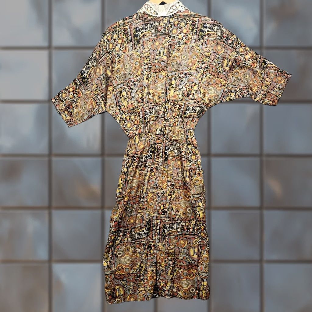 Vintage VINTAGE Positive Influence Dress Dolman Sleeve Pockets Midi Button Front Size S Womens Brown Classic Cottage 80s 90s Size S / US 4 / IT 40 - 1 Thumbnail