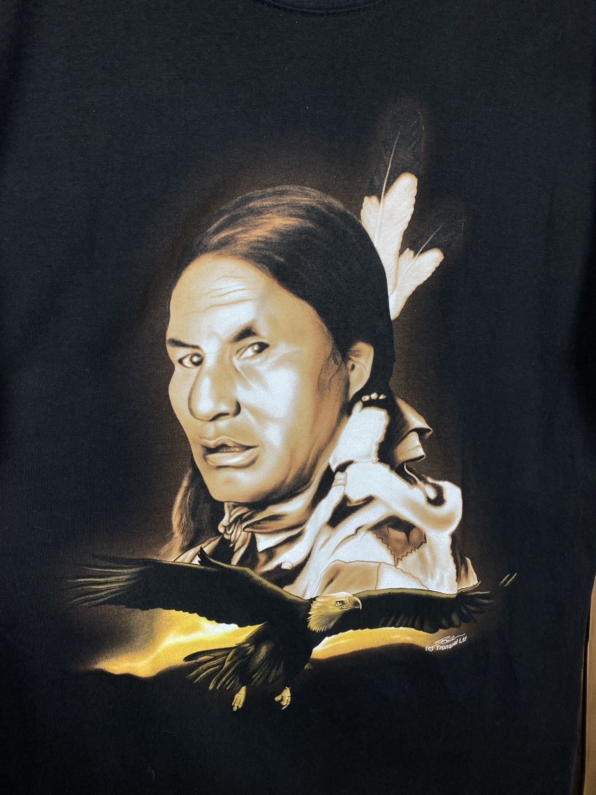 Vintage 🦅Vintage 90s T-Shirt Tronseal Ltd Indian America Eagle Tee🦅 Size US XXL / EU 58 / 5 - 2 Thumbnail
