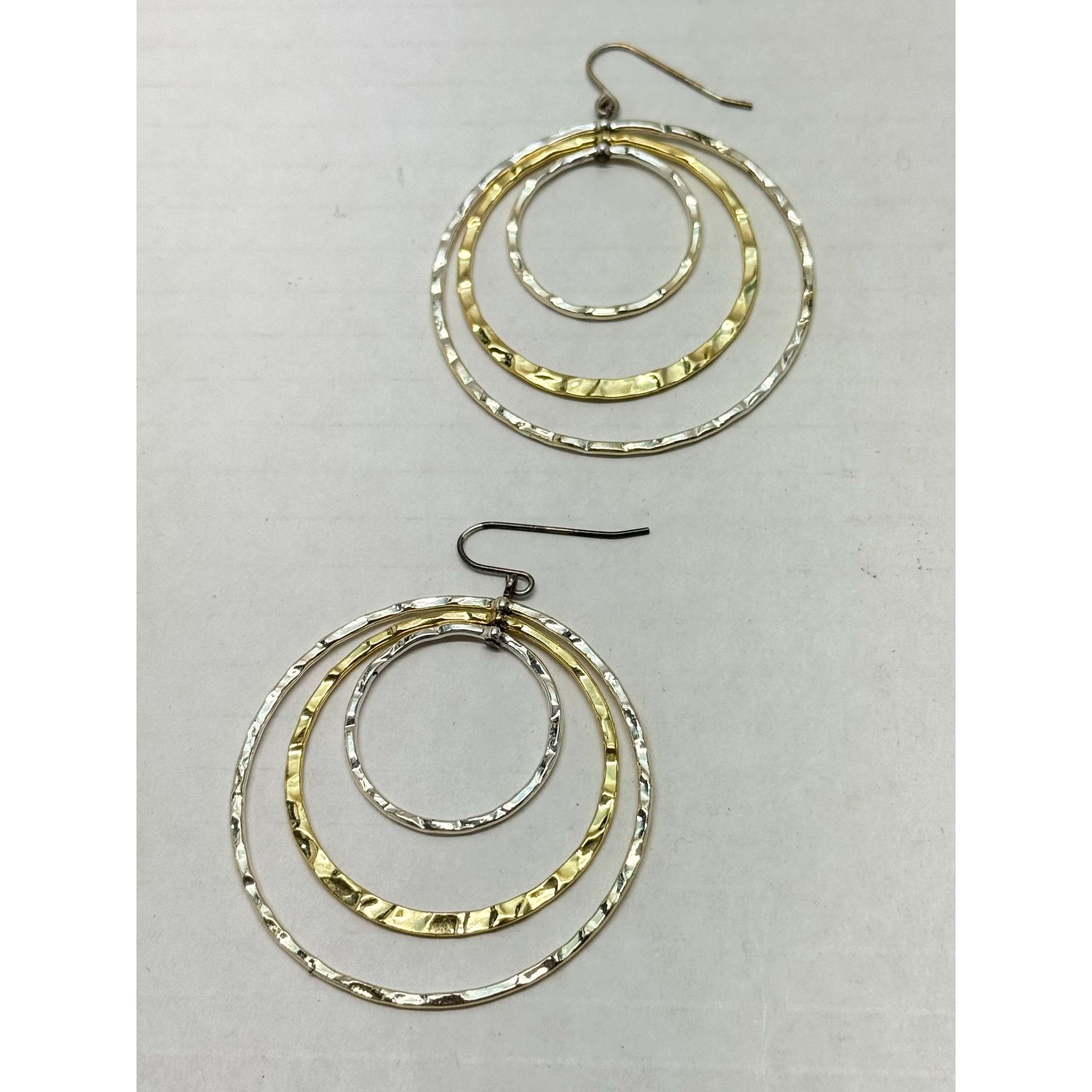 Vintage Vintage gold silver ring hoop dangle earrings Size ONE SIZE - 3 Thumbnail