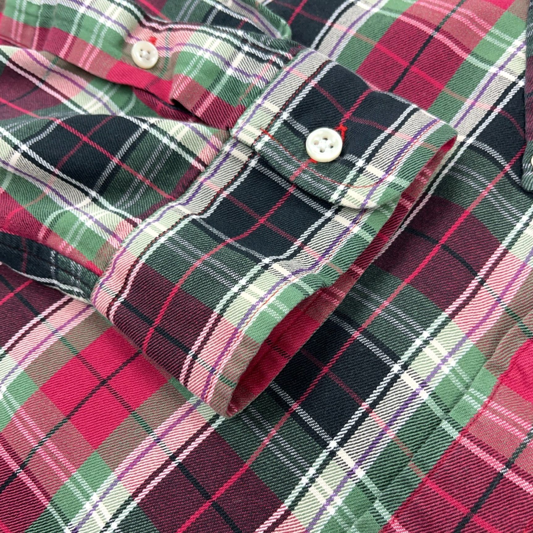 Ralph Lauren Ralph Lauren Plaid Flannel Button-Up Shirt Men XL Red Green Casual Modern Size 46R - 4 Thumbnail