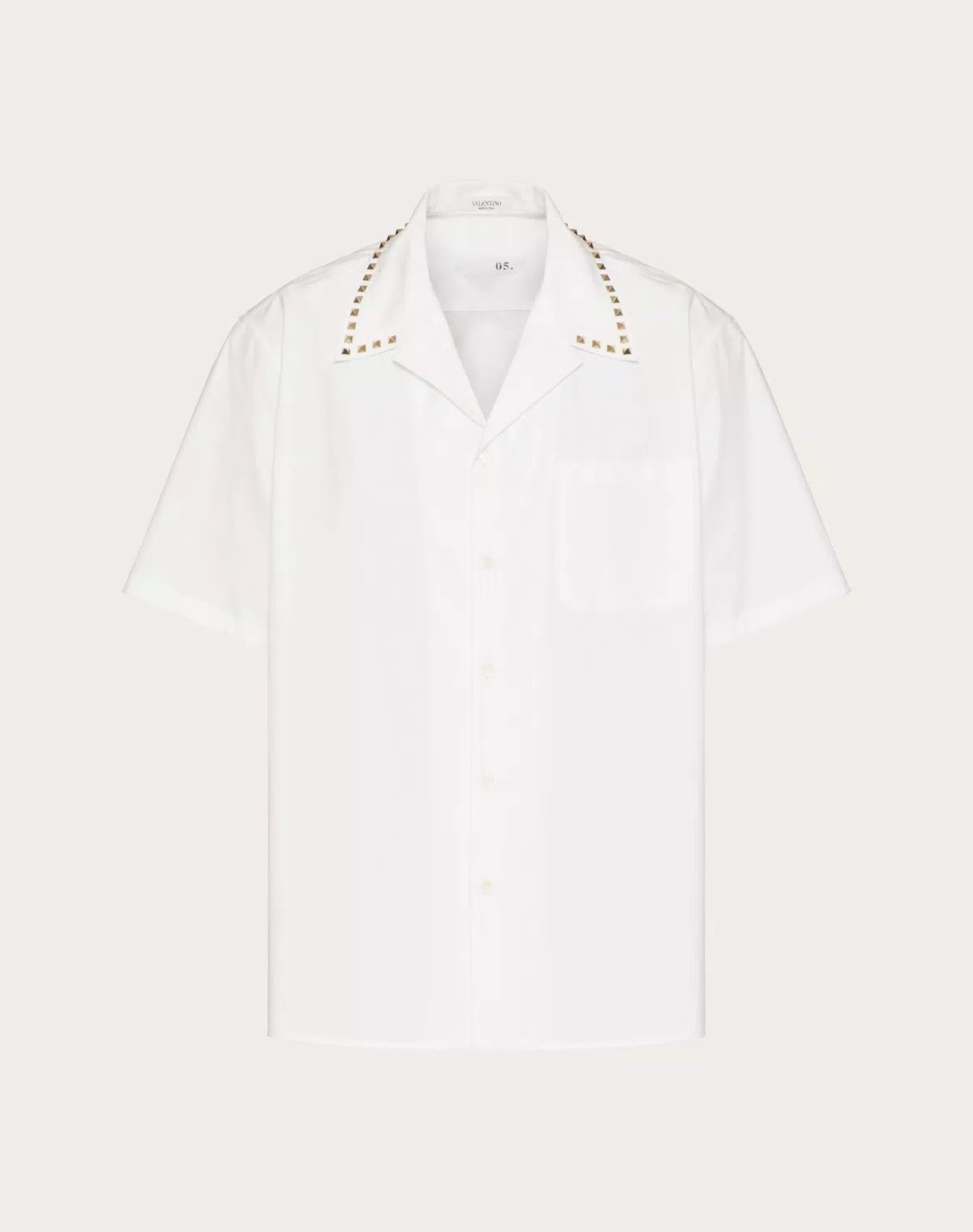 Valentino oc11z0625 Cotton Bowling Shirt in White Size US L / EU 52-54 / 3 - 1 Thumbnail