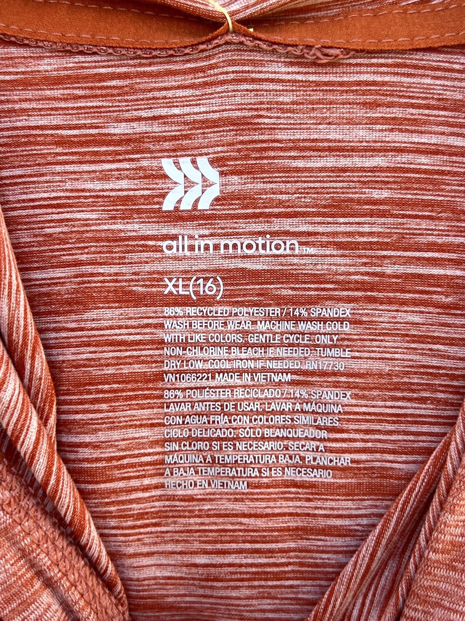 Other All In Motion- Women's Long Sleeve Hooded Blouse - Red Clay Size XL / US 12-14 / IT 48-50 - 10 Thumbnail