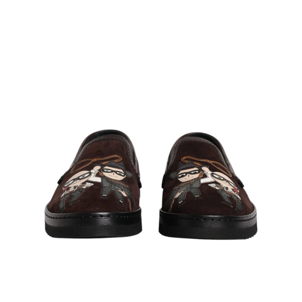 Dolce & Gabbana Dolce & Gabbana Brown Suede DG Family Slip On Flats Shoes Size US 8.5 / EU 41-42 - 2 Thumbnail