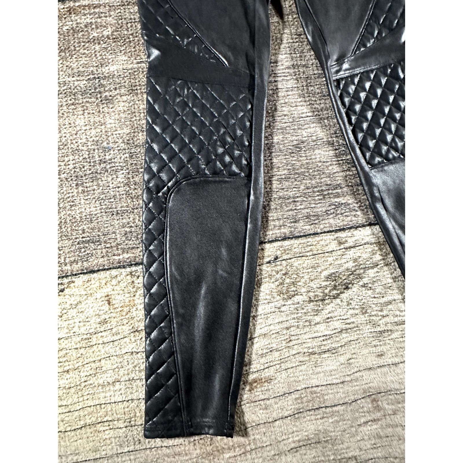 Spanx SPANX Women's 20248R Black Quilted Faux Leather Legging Size 32" / US 10 / IT 46 - 5 Thumbnail