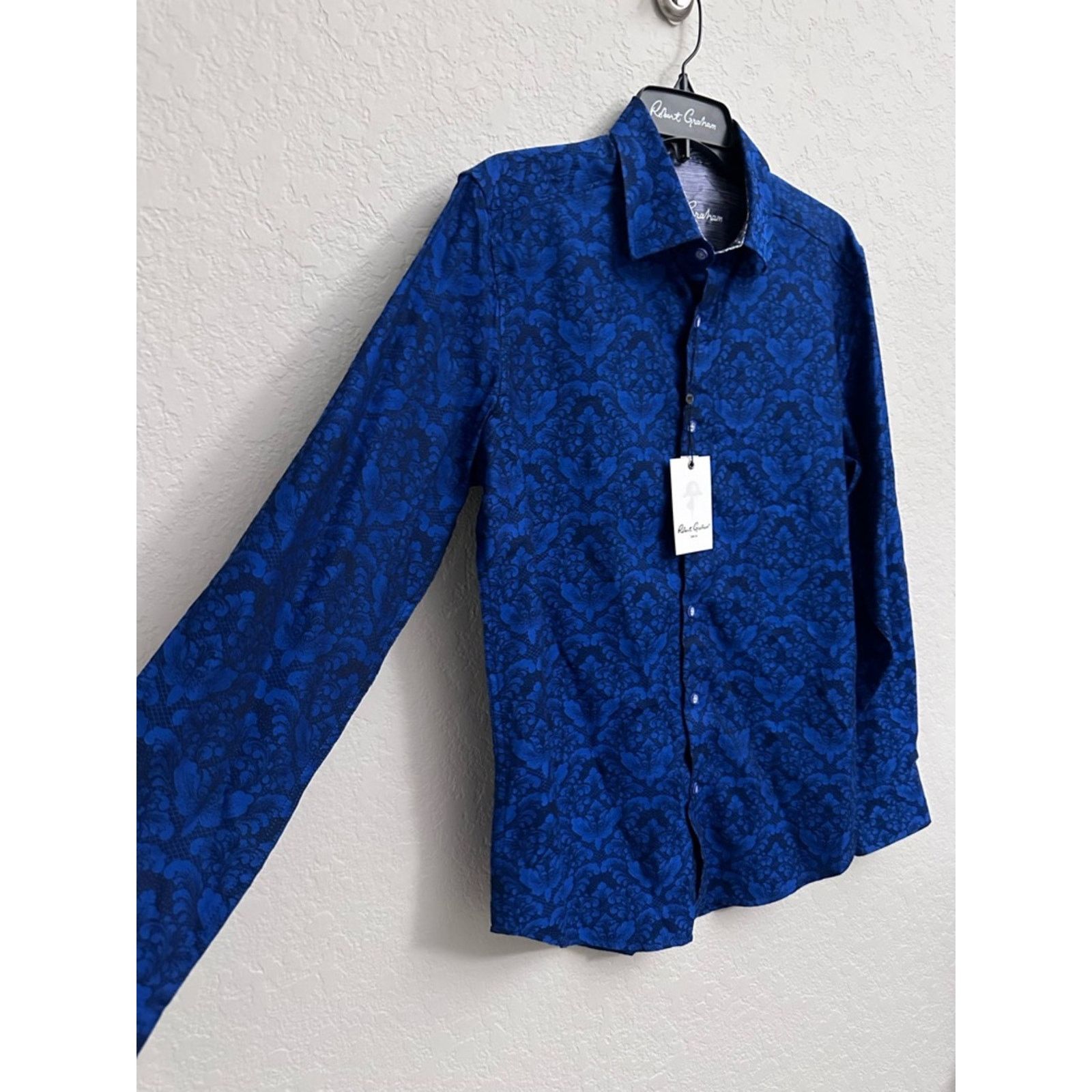 Robert Graham Robert Graham Bayview Cotton Button-Up Shirt in Navy Men S Size US S / EU 44-46 / 1 - 14 Thumbnail