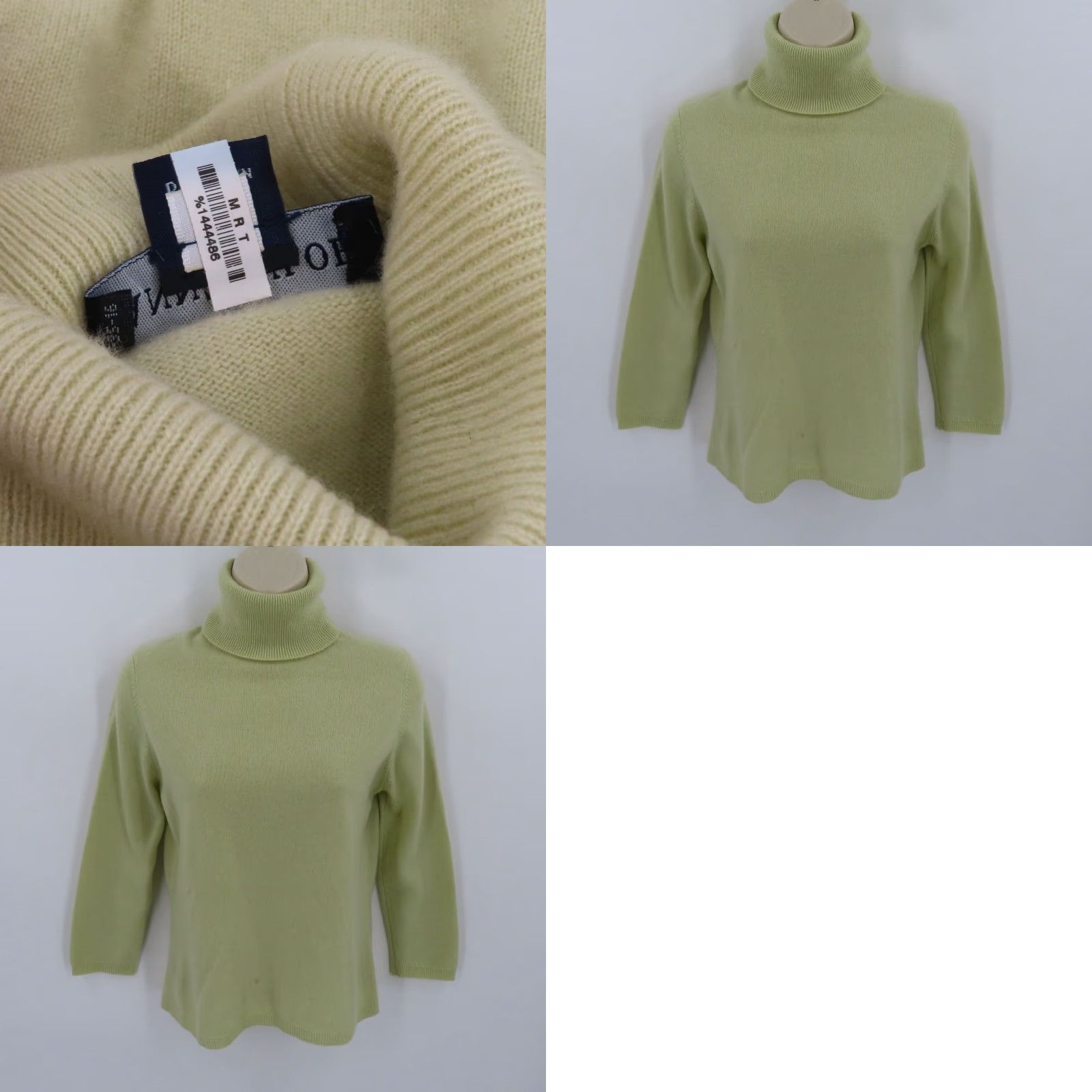 Ann Taylor Ann Taylor Womens Small Cashmere Light Green Yellow Turtleneck Knit Sweater Top Size S / US 4 / IT 40 - 8 Thumbnail