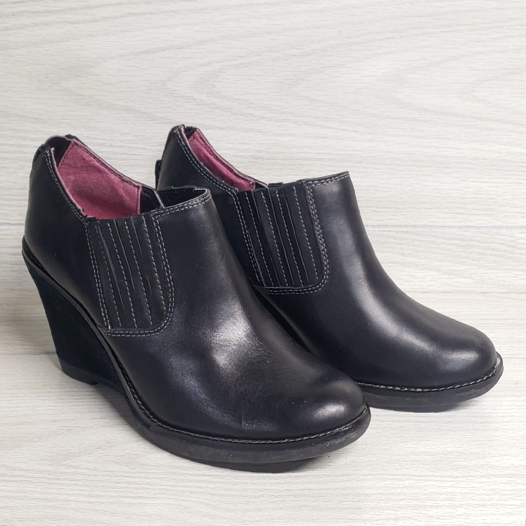 Hush Puppies Hush Puppies Black Boots Wedge Chelsea Adult Women's 8.5 Leather Boots Women Black 8.5 Shoes Size US 9 / IT 39 - 2 Thumbnail