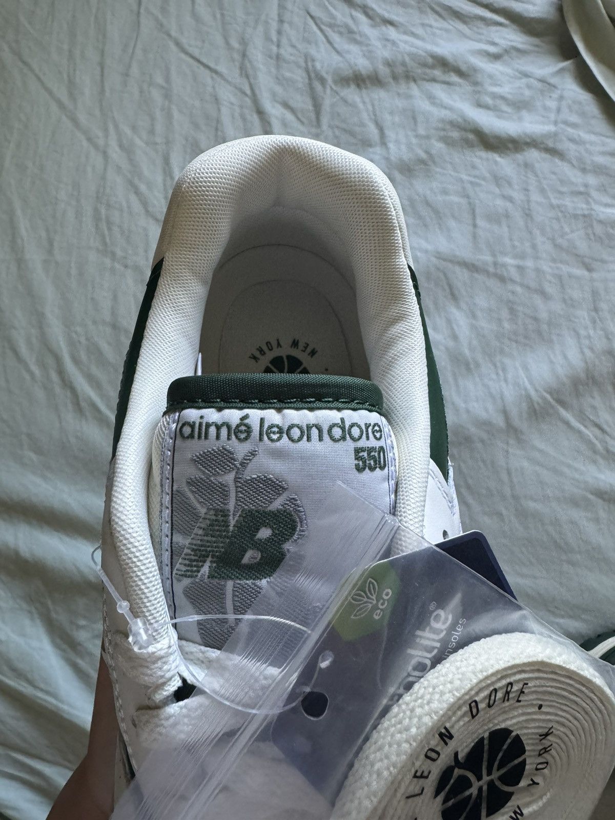 Aime Leon Dore × New Balance *NEW* Aime Leon Dore 550 White Green Vintage Sneakers Size US 9 / EU 42 - 5 Thumbnail