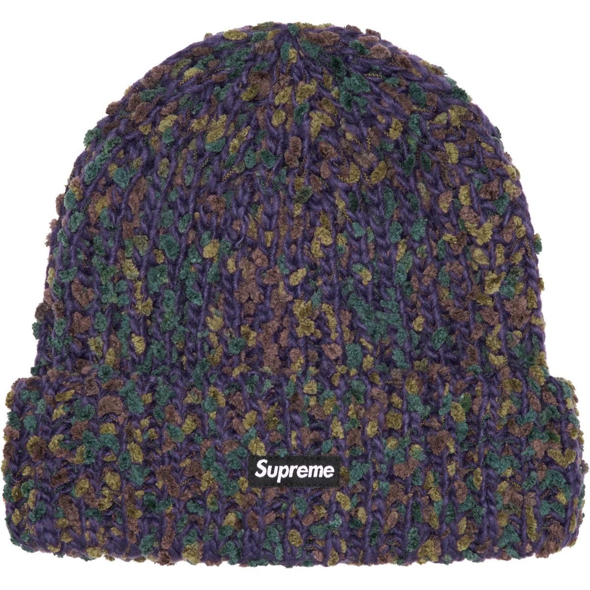 image of Supreme Chenille Beanie in Dark Purple, Men's