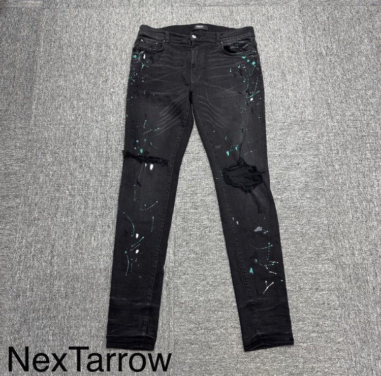 Amiri Amiri black splashed ink jeans 2412-Nextarrow Size US 34 / EU 50 - 1 Thumbnail