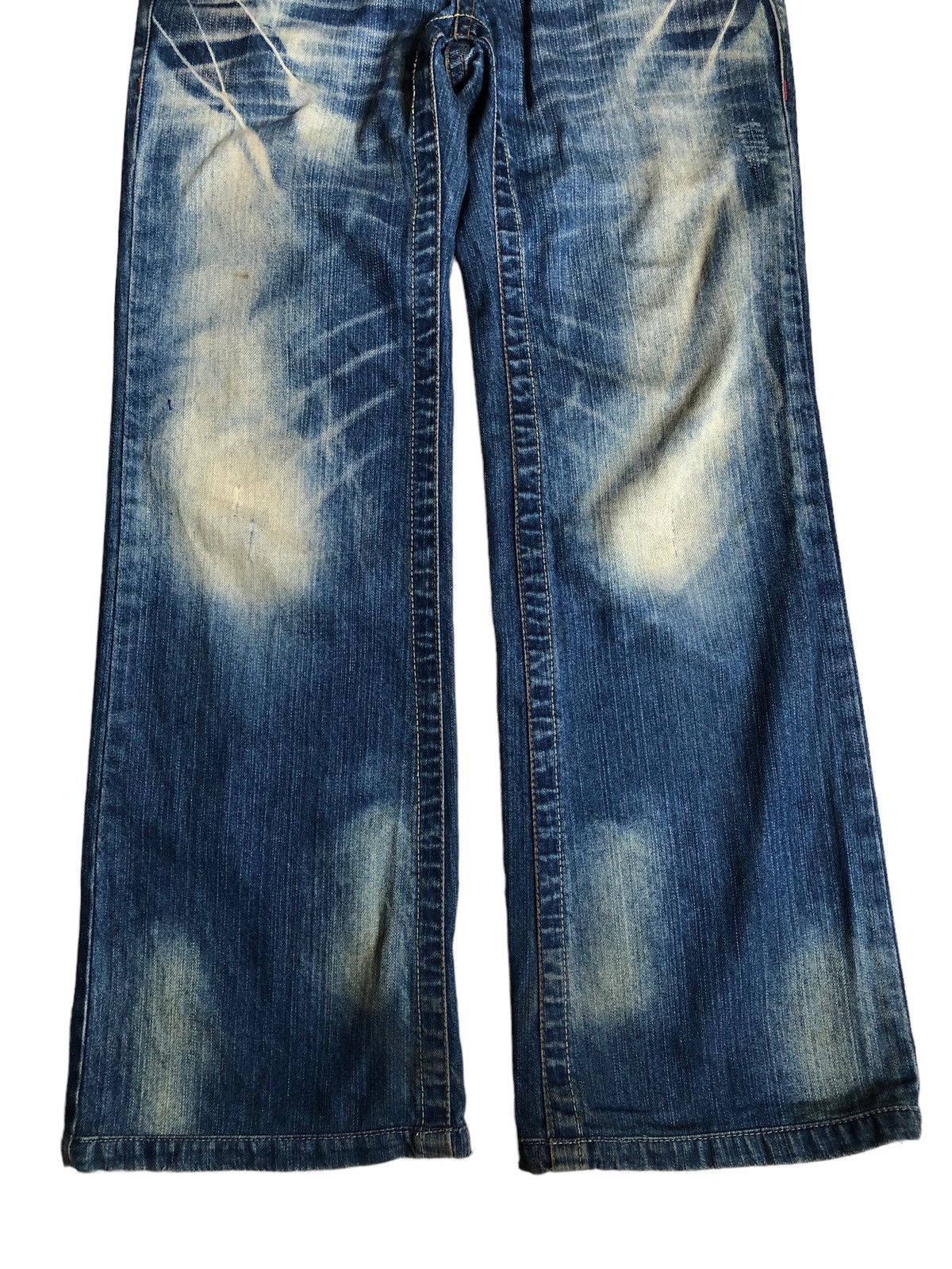 Japanese Brand Red Pepper wide leg flared blue wash denim pants Size US 32 / EU 48 - 6 Thumbnail
