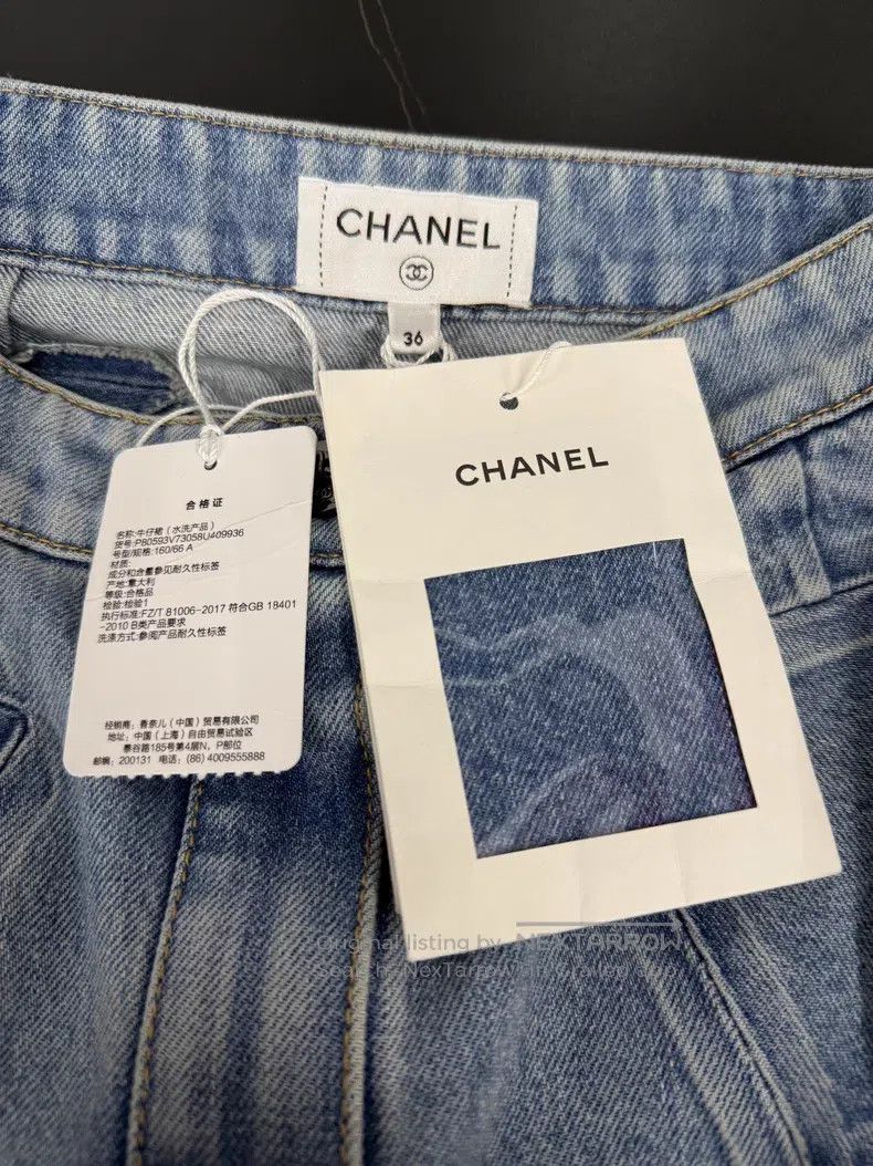 Chanel Chanel 25K bow denim skirt Size 24" / US 00 / IT 34 - 4 Thumbnail