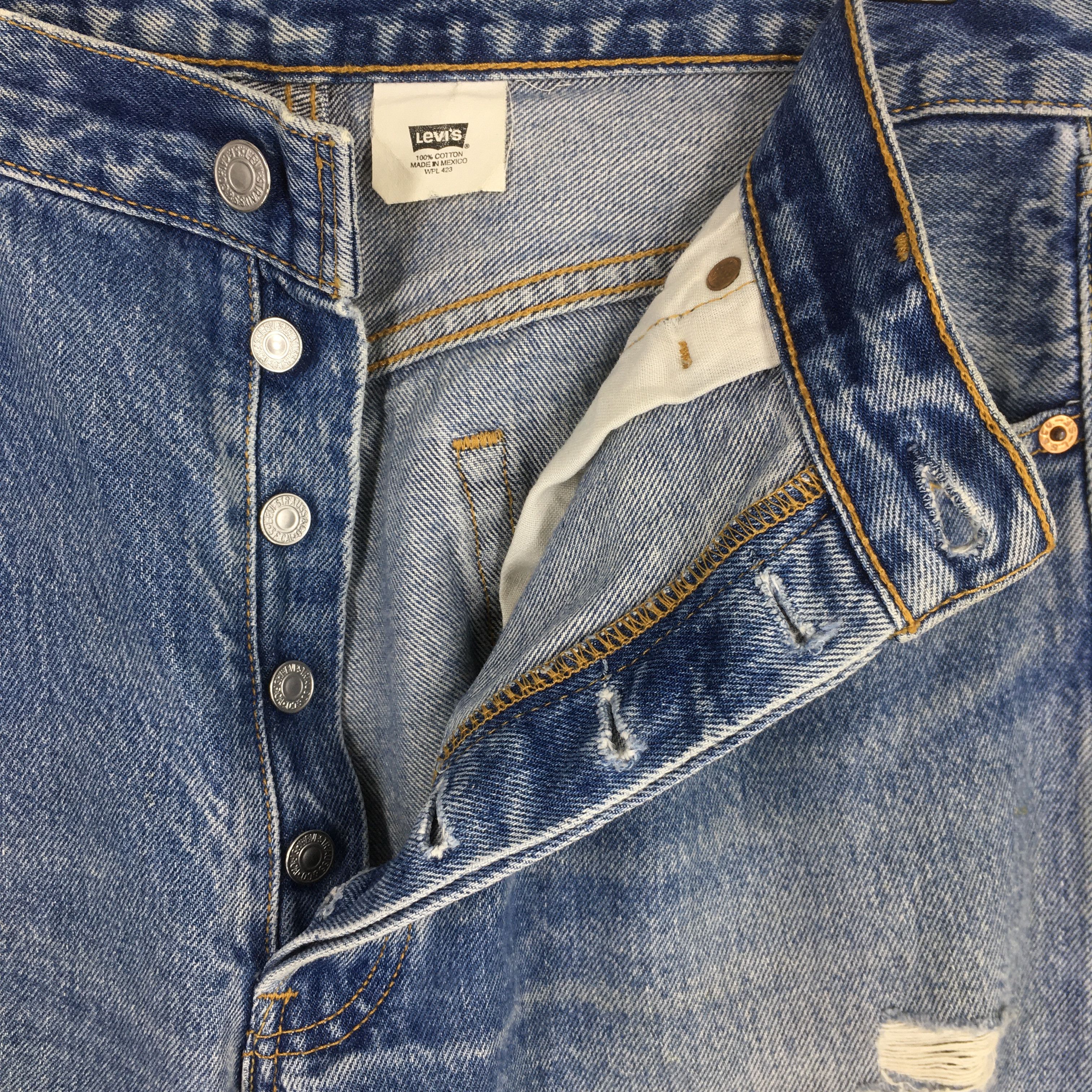 Levi's Size 33x29 Vintage 90s Levi's 501 Distressed Jeans S1351 Size US 33 - 6 Thumbnail