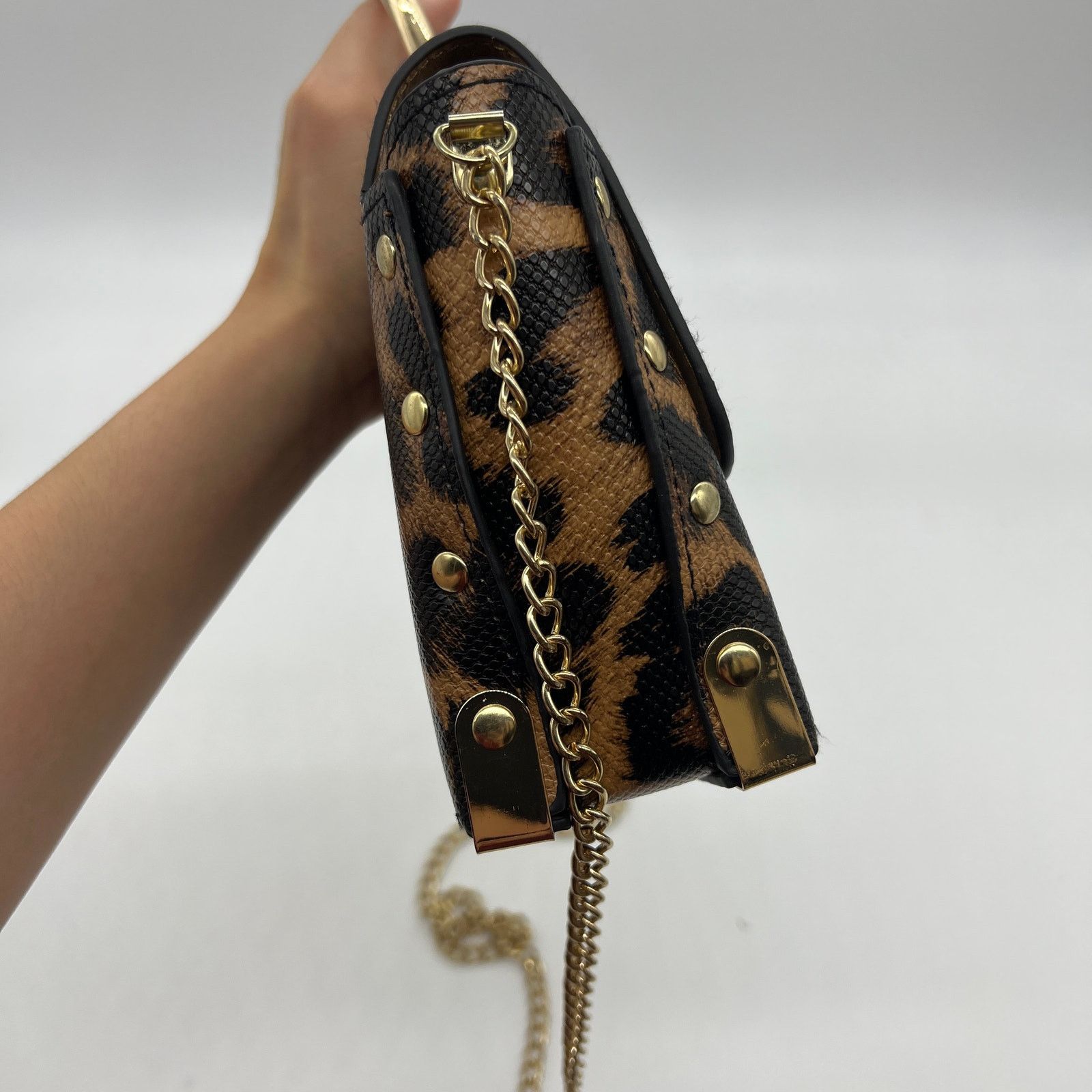 Other Womens Crossbody Bag Brown Leopard Chain Strap Small Purse Size ONE SIZE - 6 Thumbnail