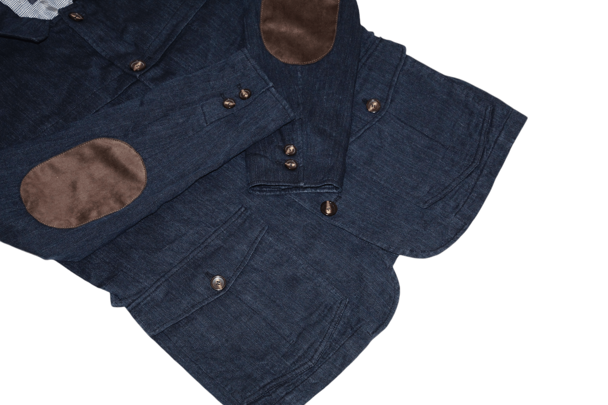 Other UK Beaver's Herringbone Indigo Cotton Linen Twill Field Jacket Size US M / EU 48-50 / 2 - 6 Thumbnail