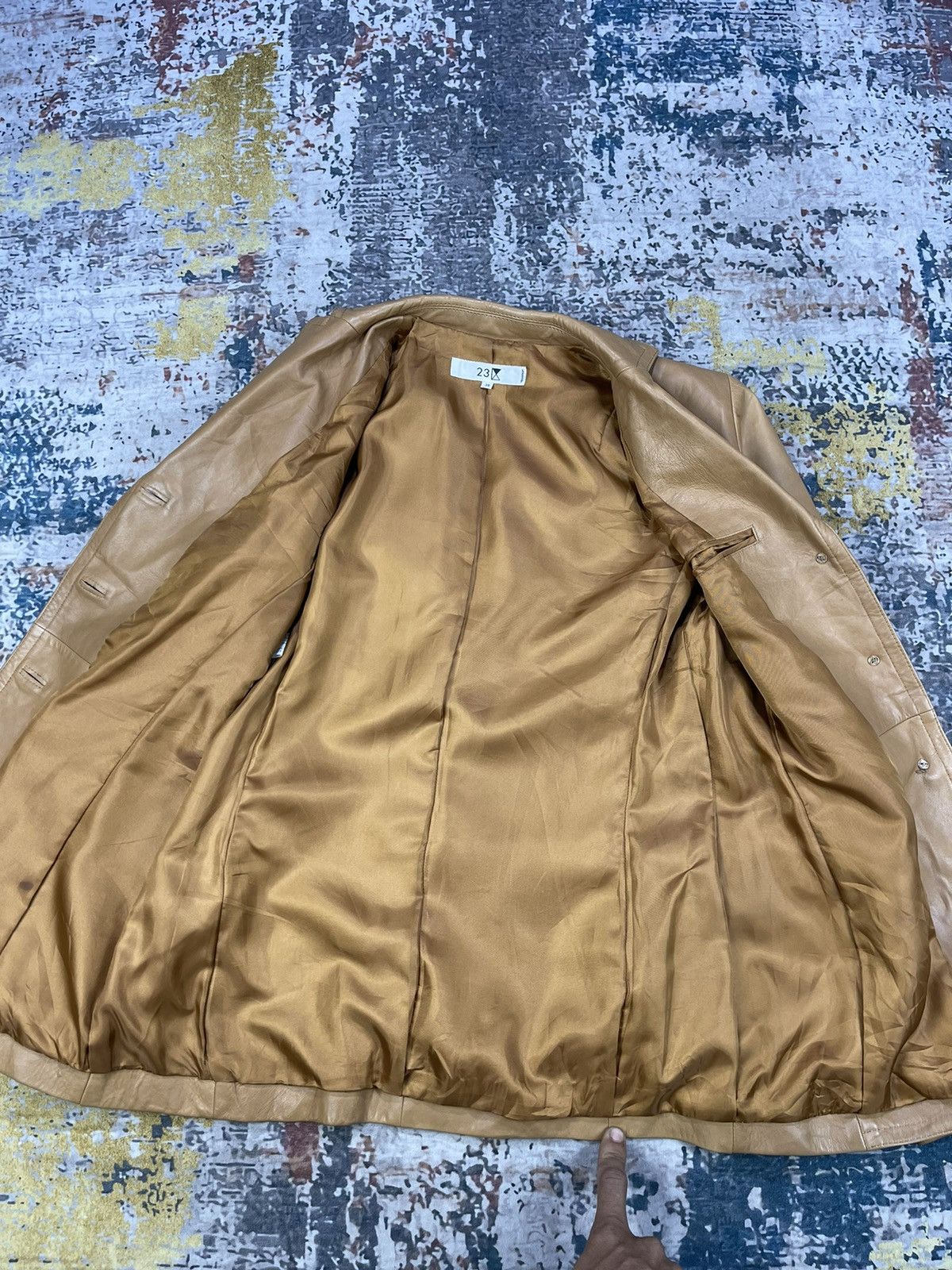 Genuine Leather 23 K Single Breasted Cowhide Leather Blazer Size XS / US 0-2 / IT 36-38 - 7 Thumbnail