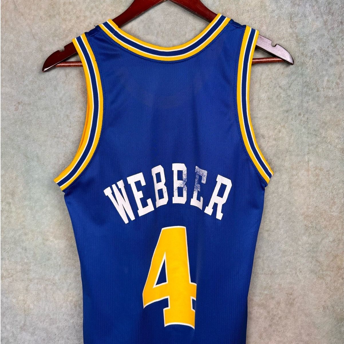 Champion × NBA × Vintage VTG 90s Chris Webber Golden State Warriors Jersey Sz M Blue Size US M / EU 48-50 / 2 - 4 Thumbnail