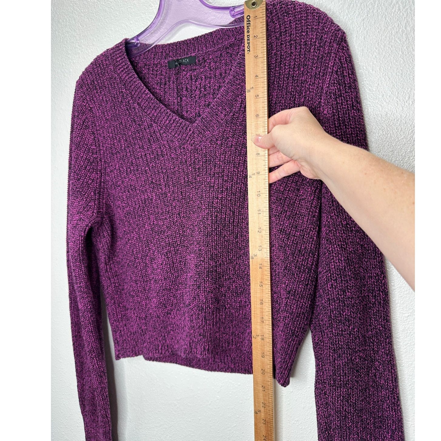 Other NWT Bobiblack Black Berry Marled VNeck Long Sleeve Sweater S Size S / US 4 / IT 40 - 10 Thumbnail