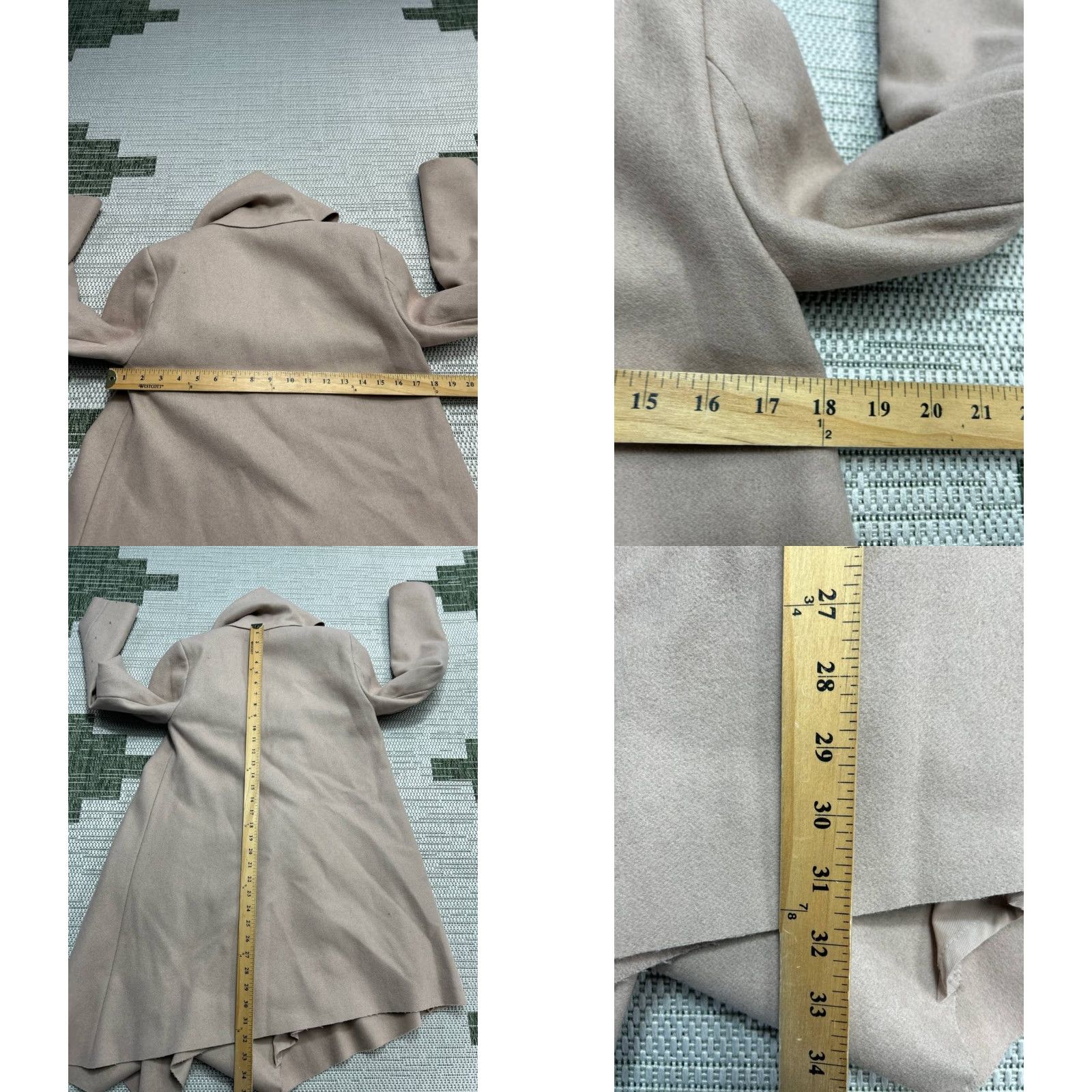 Allsaints AllSaints Overcoat Womens 2 Wool Brown Solid Mid-Length 3/4 Sleeve Button Pockets Casual Winter Fall Spring Regular Coat Mens Size XS / US 0-2 / IT 36-38 - 8 Thumbnail