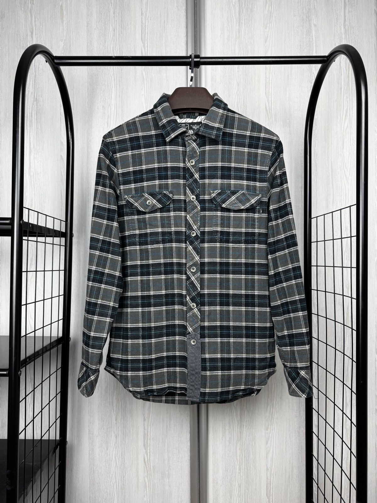 Nike Nike Flannel Shirt LS checkered Button up Black Grey Blue M Size US M / EU 48-50 / 2 - 1 Thumbnail