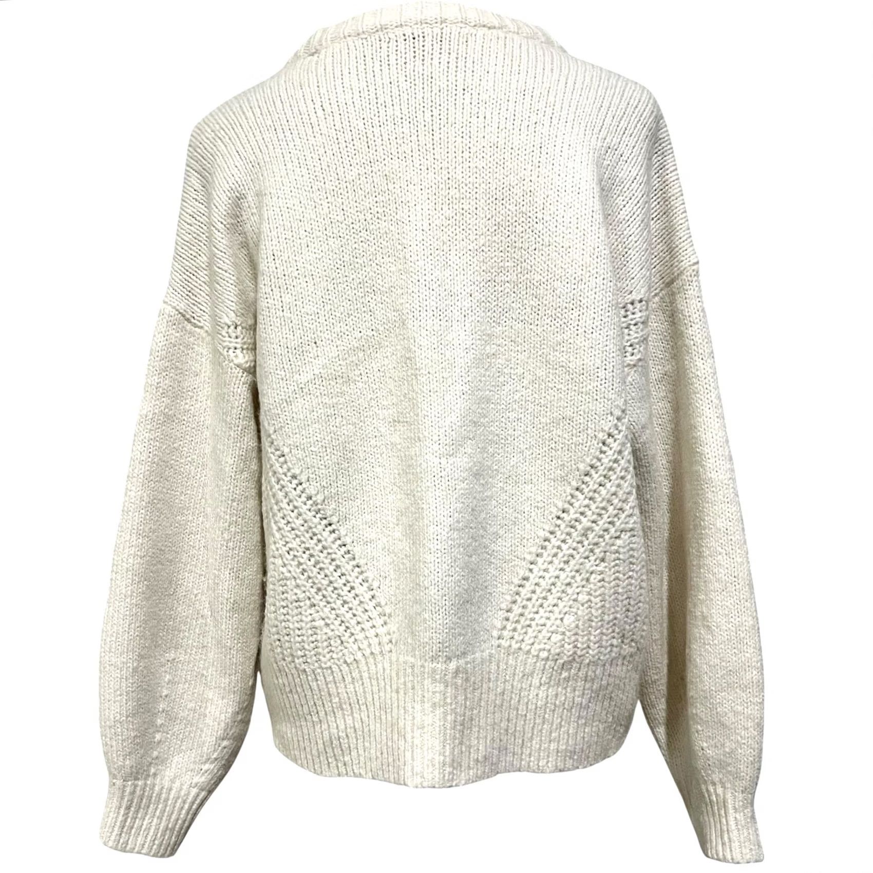 Madewell Madewell Womens 1X Ivory Cream Chunky Knit Wool Blend Sweater Pullover Size XL / US 12-14 / IT 48-50 - 4 Thumbnail