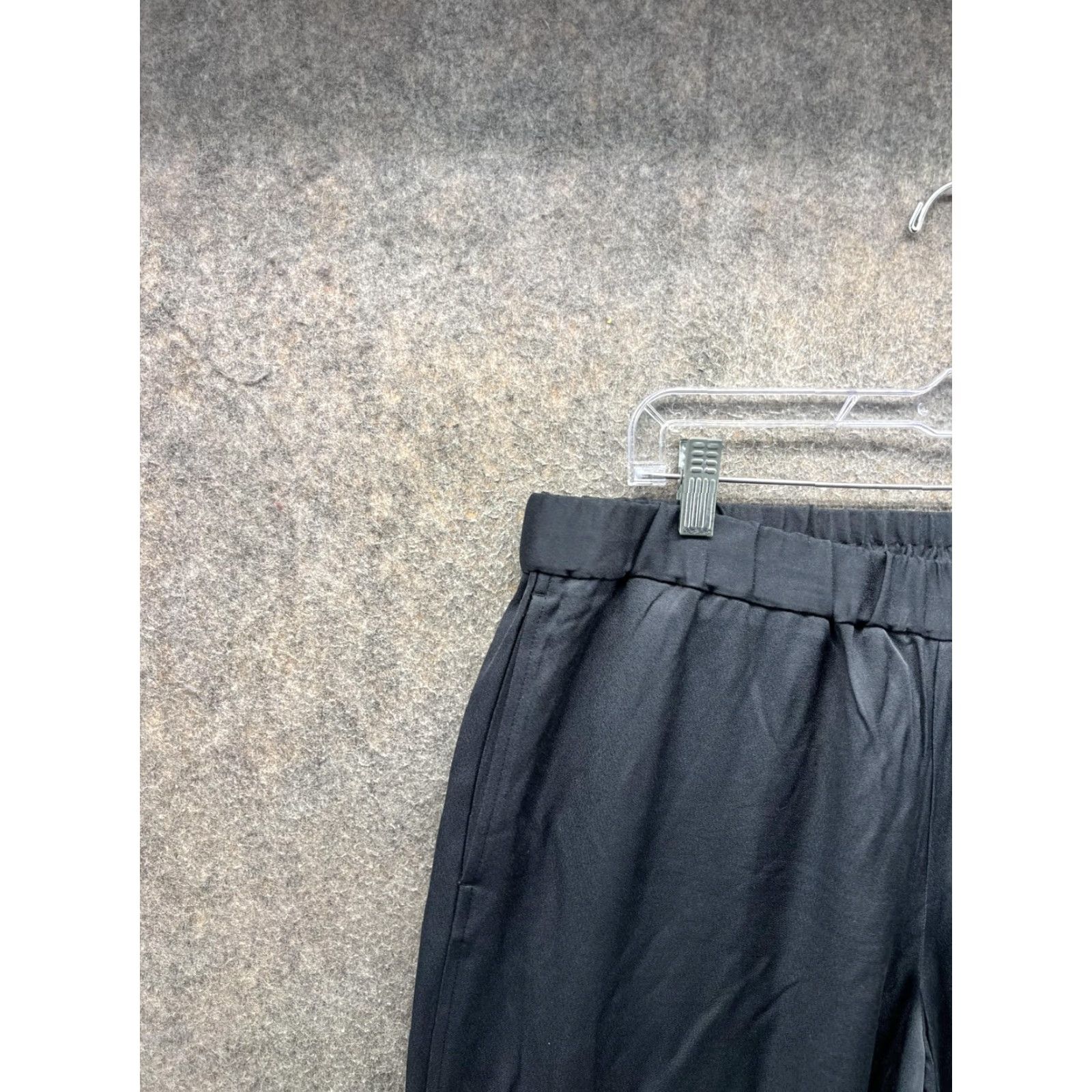 J. Jill J Jill Pants Womens Medium Black Satin Wide Leg Elastic Waist Pull On Trousers Size 32" / US 10 / IT 46 - 6 Thumbnail
