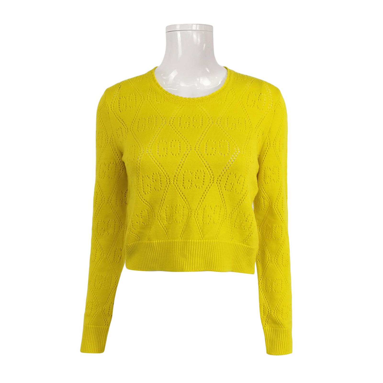 Gucci Gucci Yellow Wool Logo Sweater XS Size XS / US 0-2 / IT 36-38 - 1 Thumbnail
