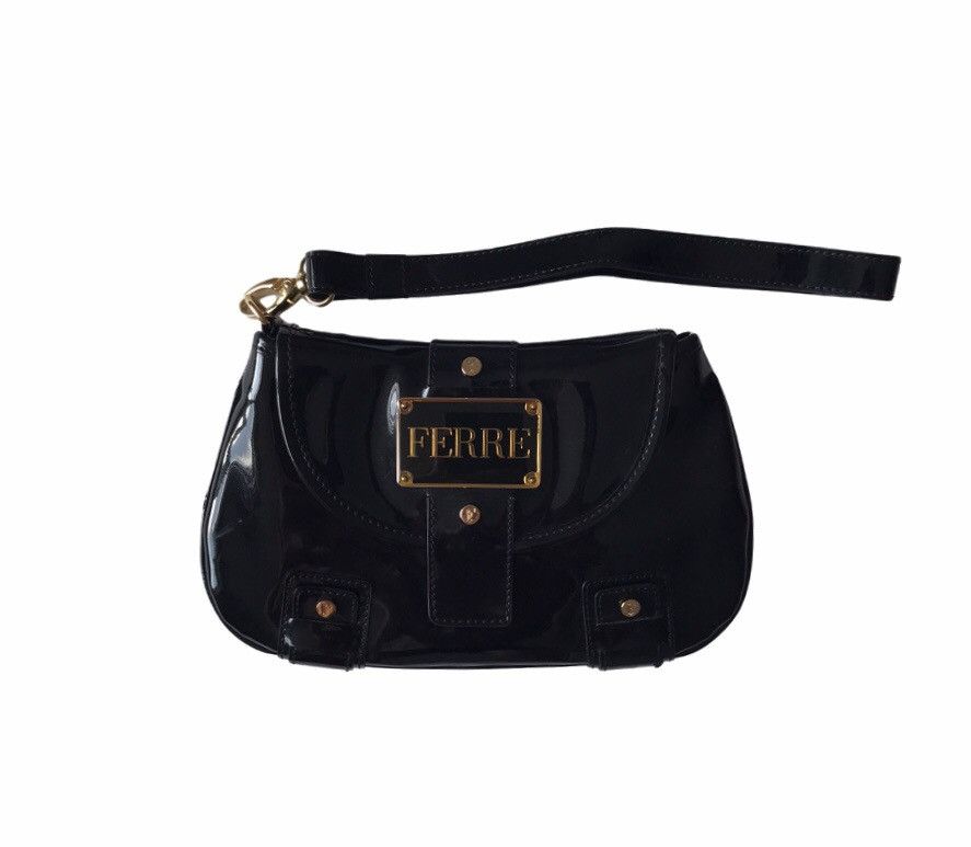 Ferre Ferre Patent Leather Clutch Bag Black Size ONE SIZE - 1 Thumbnail