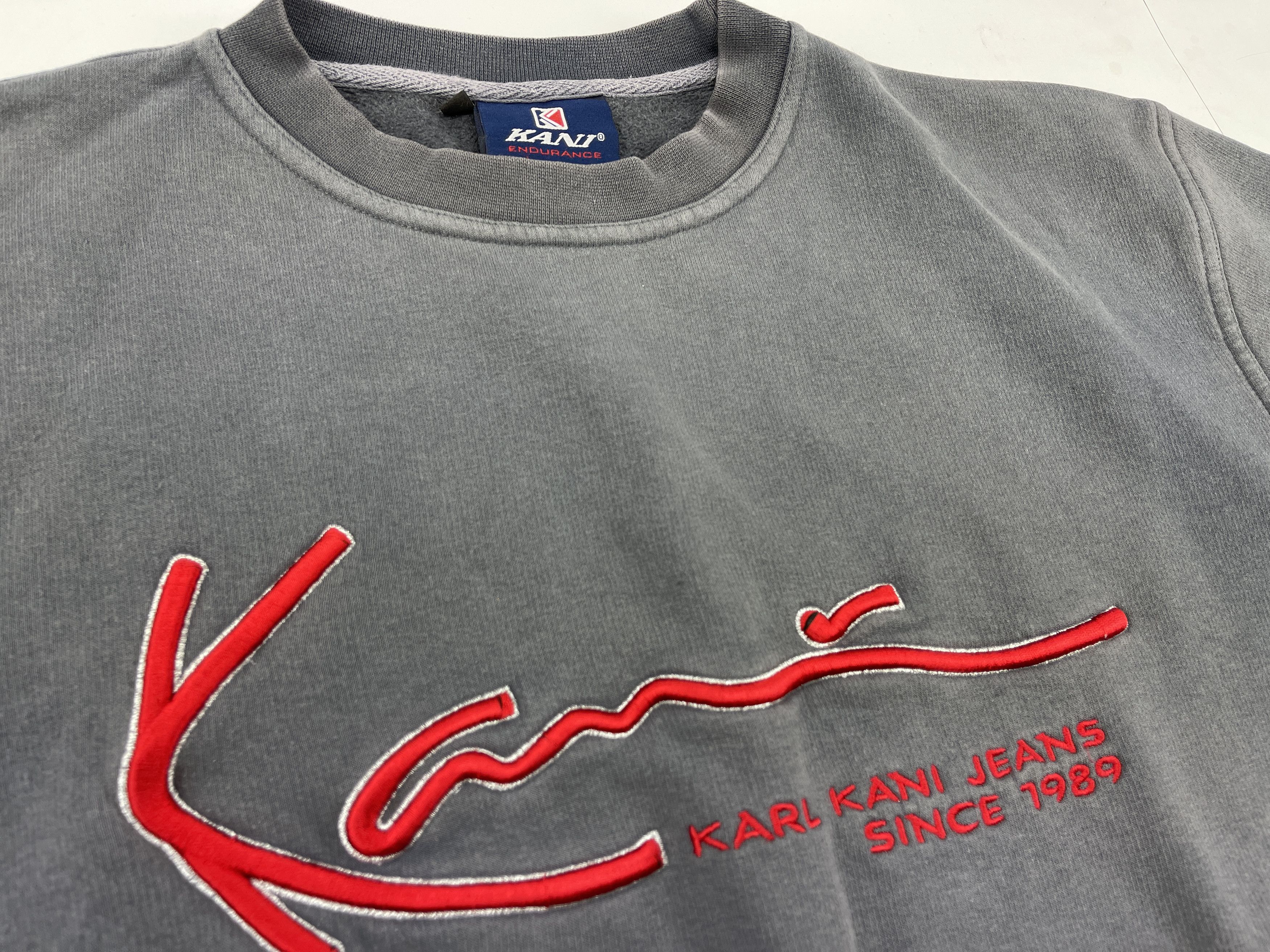 Karl Kani KARL KANI sweatshirt, gray, vintage Kani, 90s hip-hop size L Size US L / EU 52-54 / 3 - 6 Thumbnail