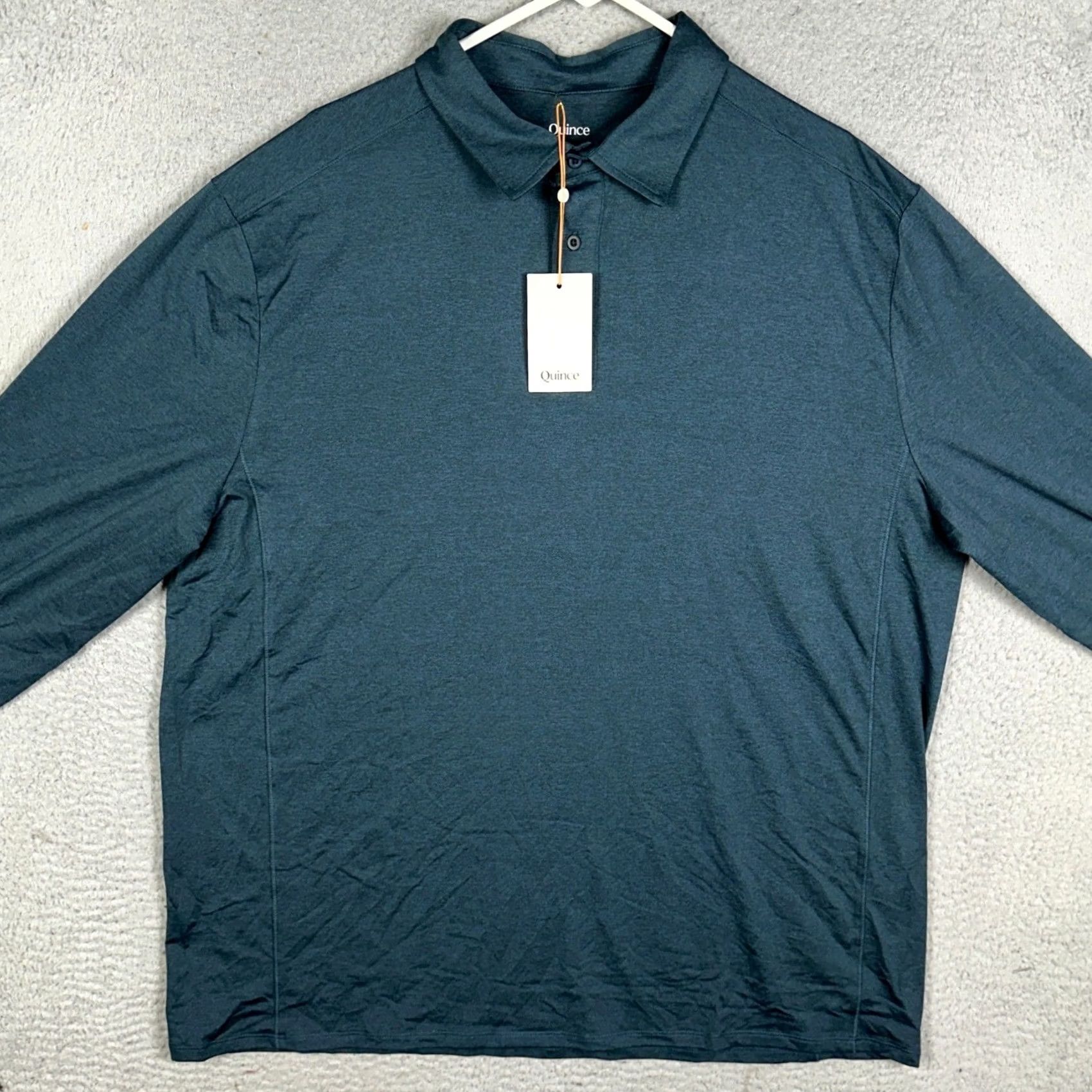 Quince Quince Polo Shirt Mens 2XL Dark Teal Long Sleeve Polo Shirt Men 2XL Dark Teal Sp Size US XXL / EU 58 / 5 - 3 Thumbnail