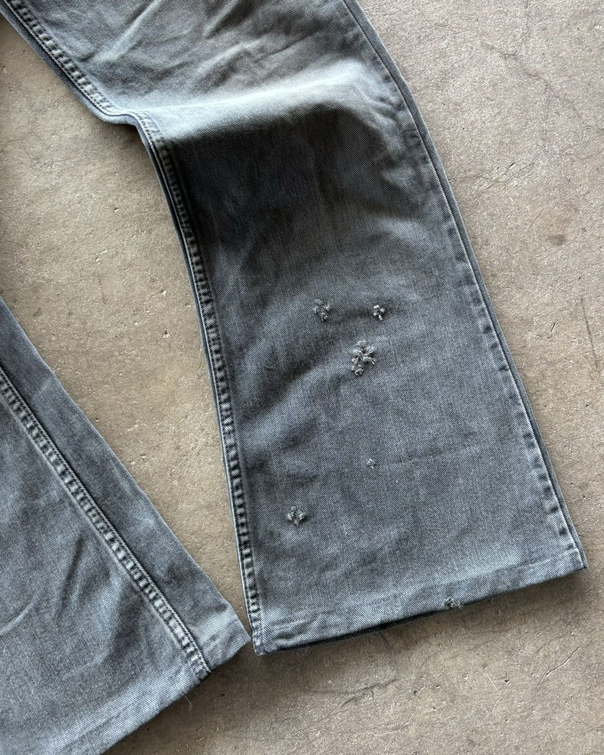 If Six Was Nine 2000s Ifsixwasnine lgb style Flared Washed Black Denim Pants Size US 29 - 2 Thumbnail