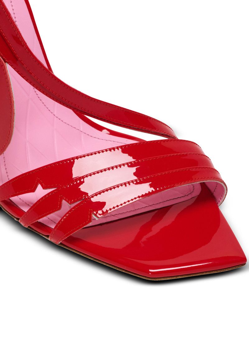 Balmain o1s1wg111225 Eden 95mm Patent Leather Sandals in Red Size US 8 / IT 38 - 6 Thumbnail