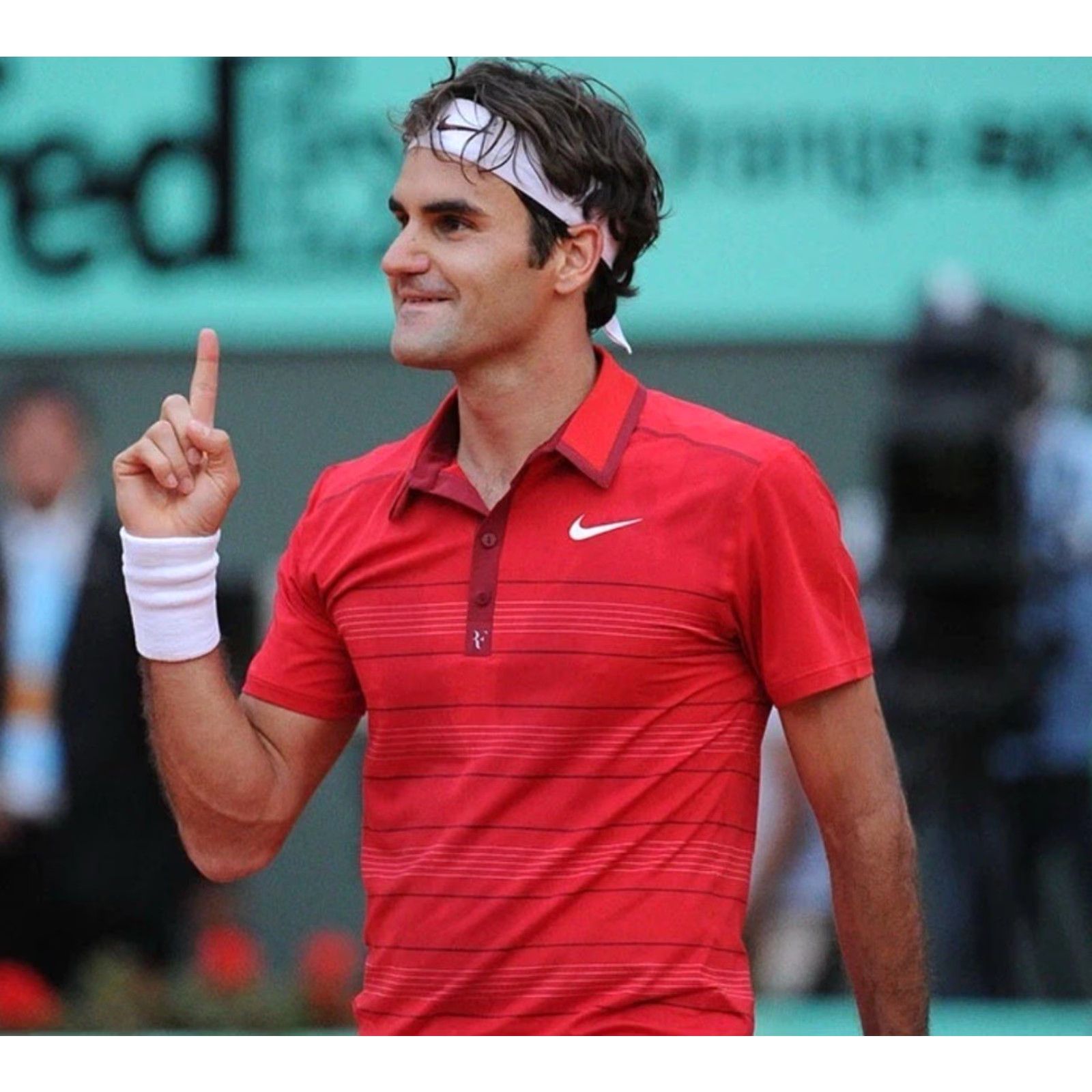 Nike Roger Federer RF 2011 French Open Red Polo Shirt XL Nike 405991-611 Men Shirt Red 2010s Mens Size US XL / EU 56 / 4 - 4 Thumbnail