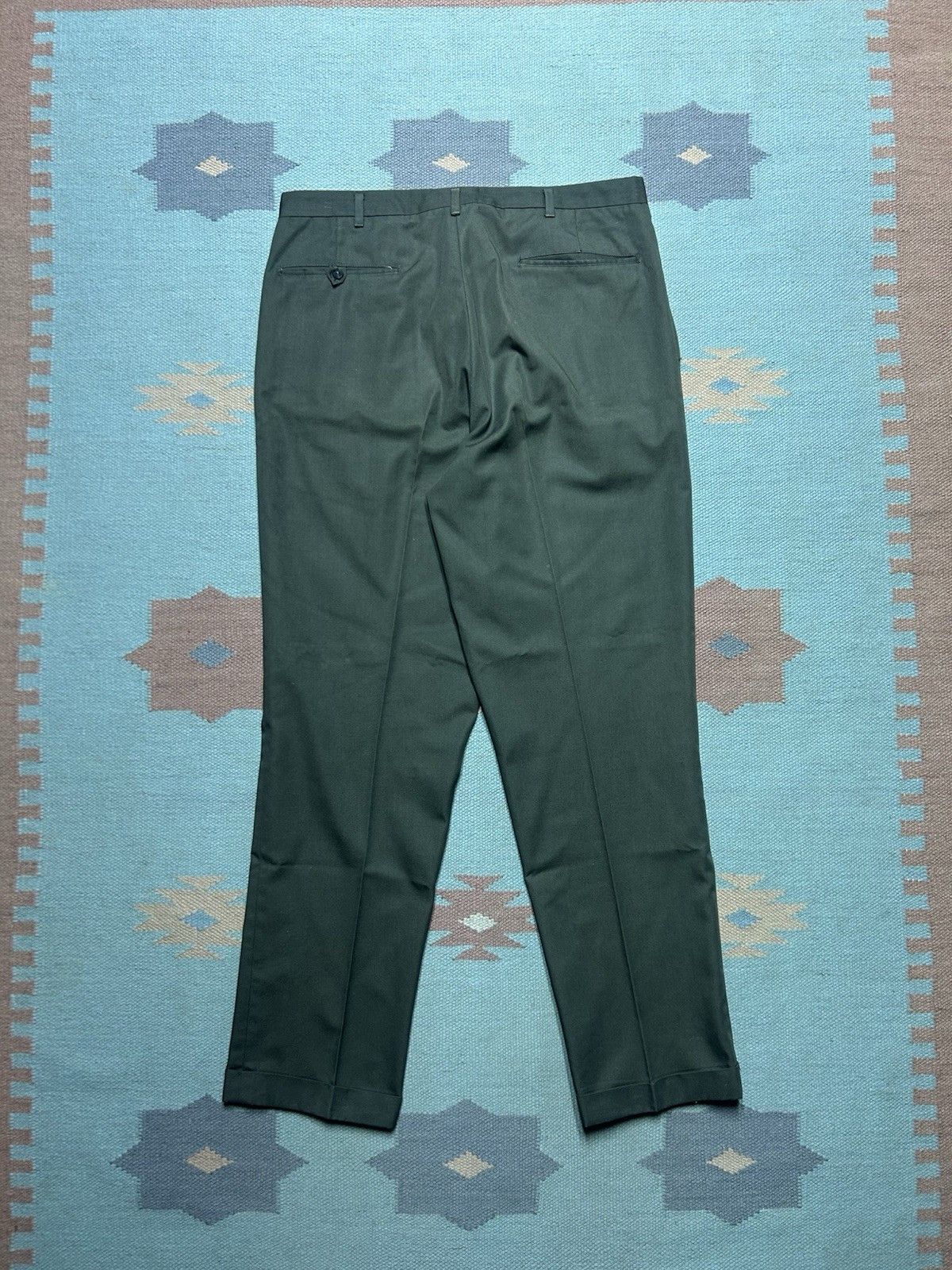 Vintage Vtg 60s 70s koratron work pants dark green workwear 33x30 Size US 33 - 8 Thumbnail
