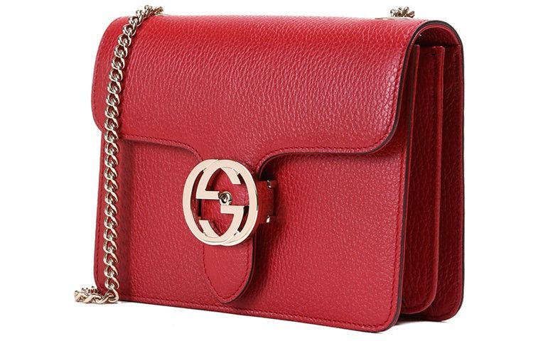 Gucci Gucci GG Dollar Calf Red Chain Handbag Leather Bag Size ONE SIZE - 2 Thumbnail