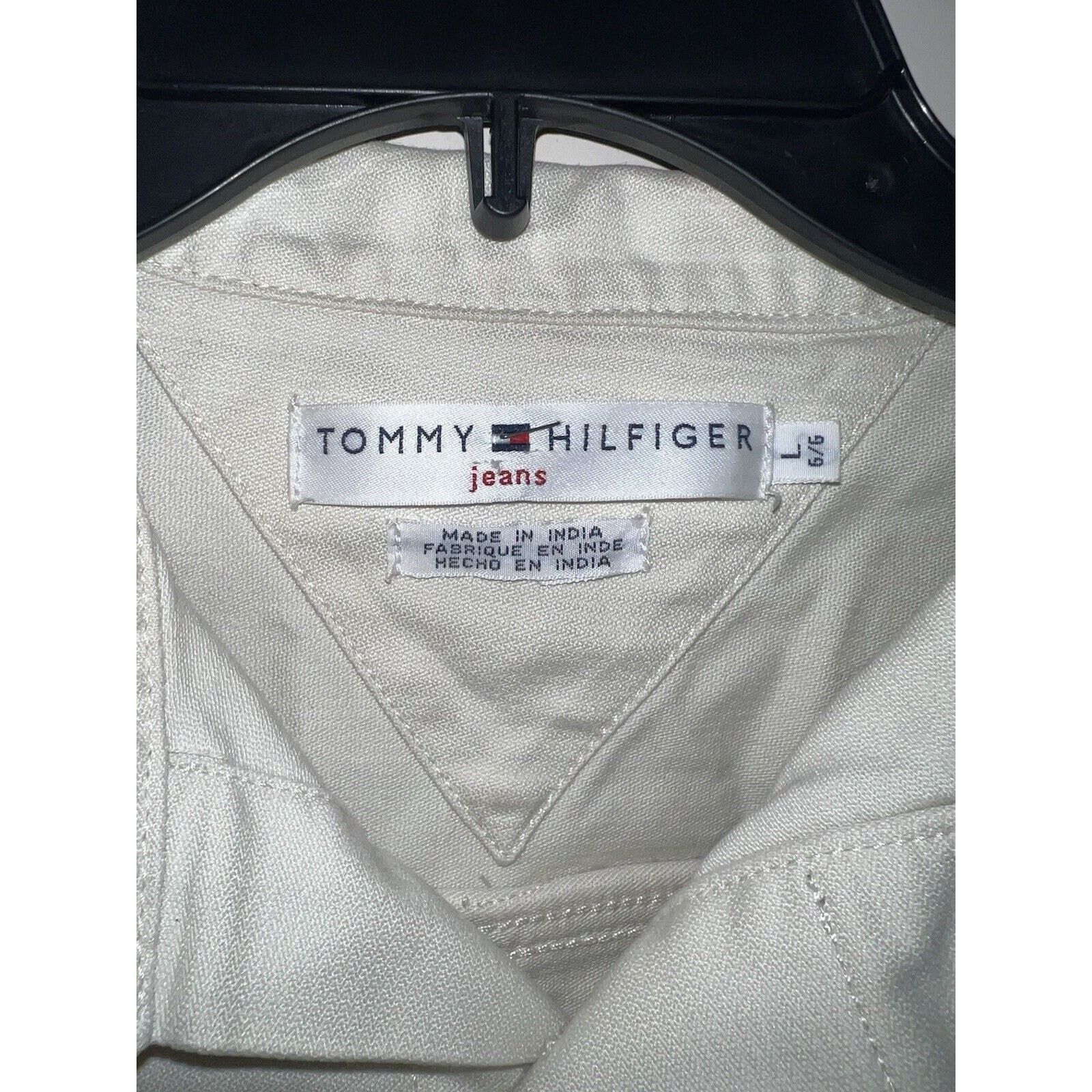 Tommy Jeans Tommy Hilfiger Trucker Denim Jacket White Womens Large Chore Size L / US 10 / IT 46 - 2 Thumbnail