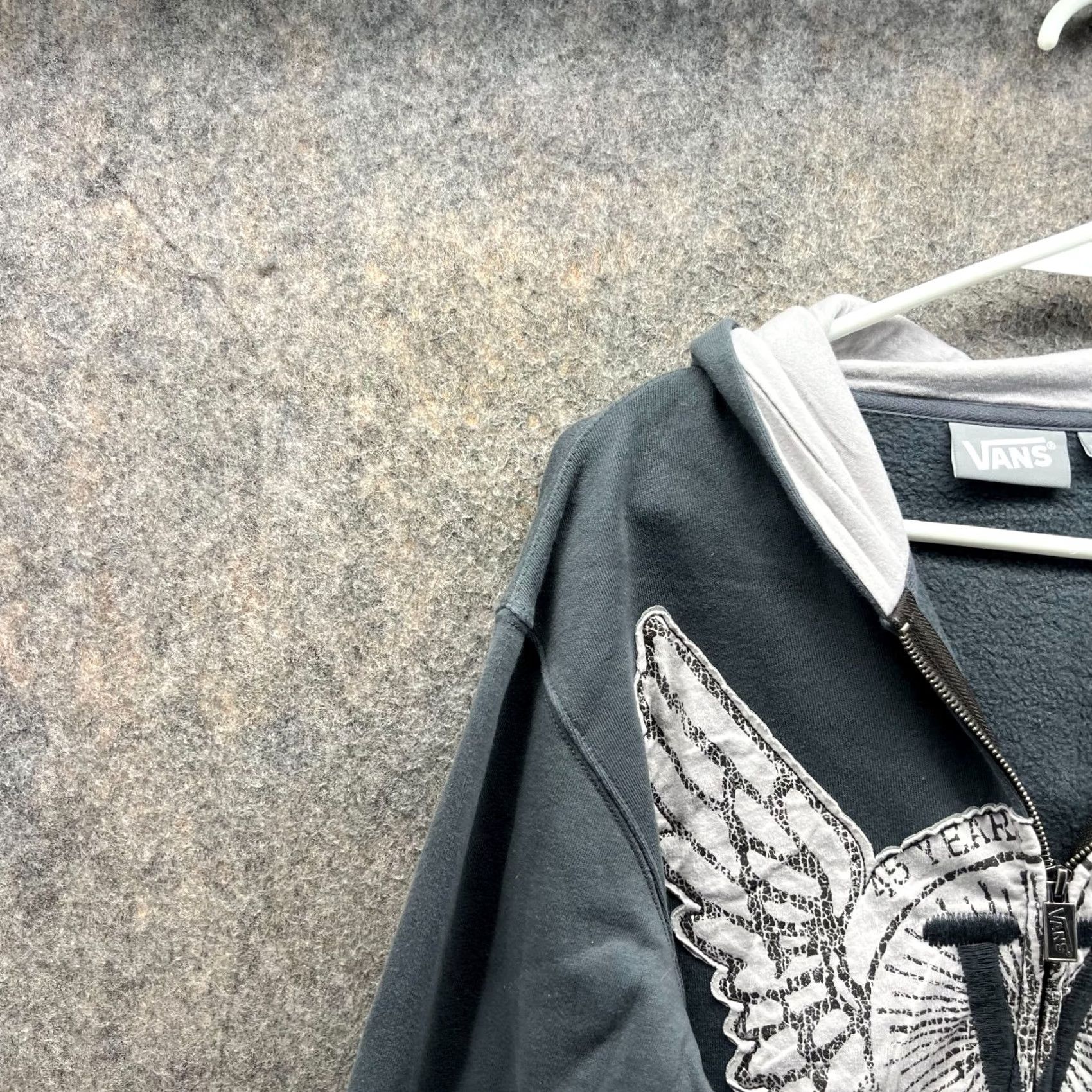 Vans Vans Womens Extra Large Wings Gray Full Zip Hoodie Fleece Cotton Size XL / US 12-14 / IT 48-50 - 3 Thumbnail