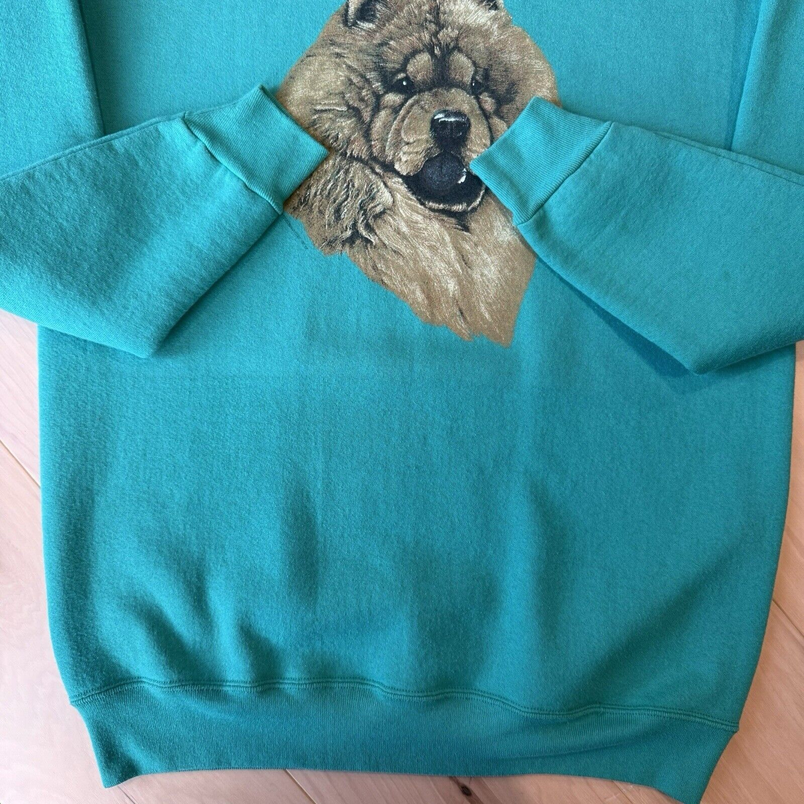 Vintage Vintage Chow Chow Dog Sweatshirt XL Green Fleece Pullover Size US XL / EU 56 / 4 - 5 Thumbnail