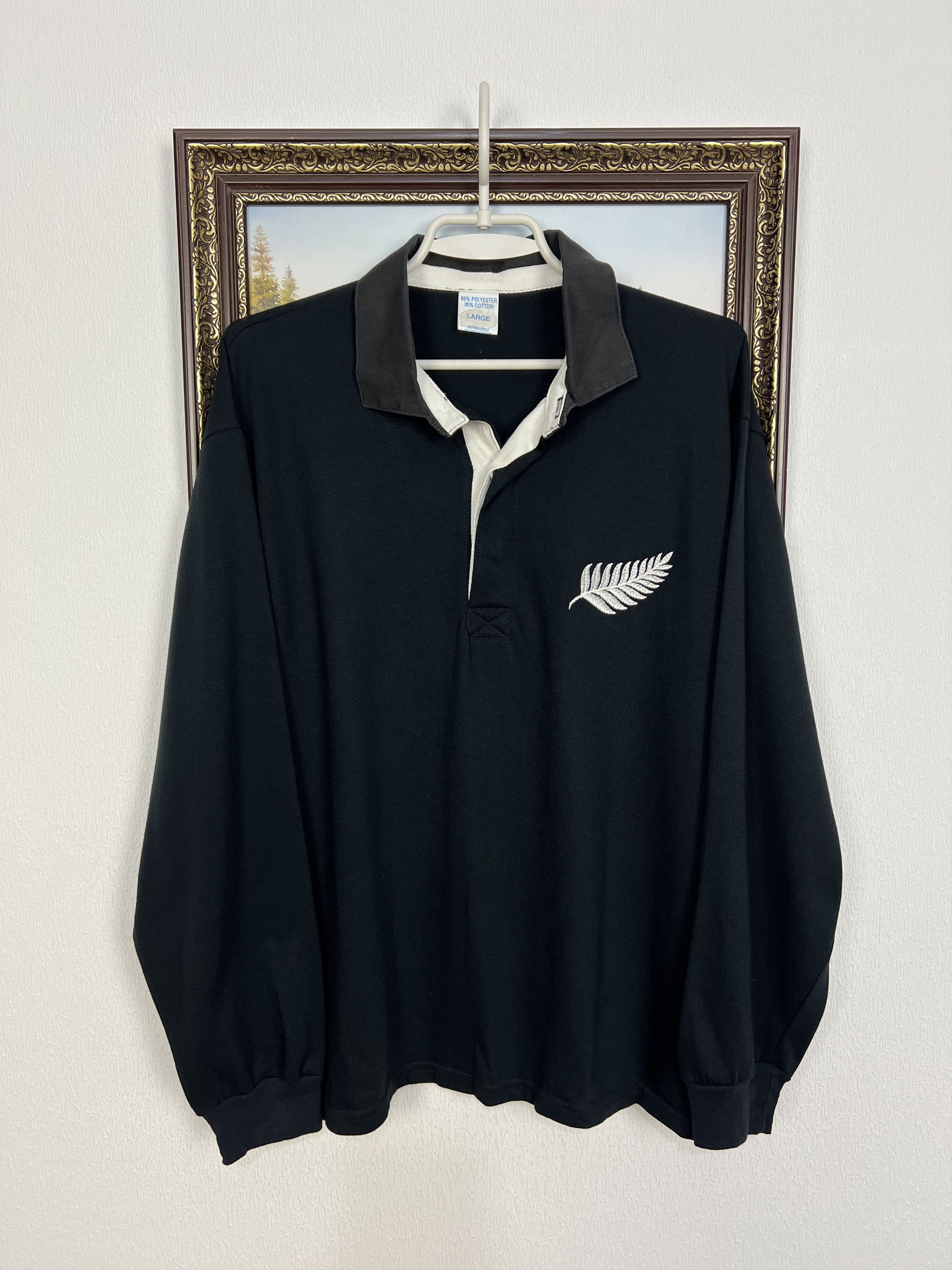 Vintage New Zealand All Blacks Rugby Union Jersey Long Sleeve Trikot Size US L / EU 52-54 / 3 - 1 Thumbnail