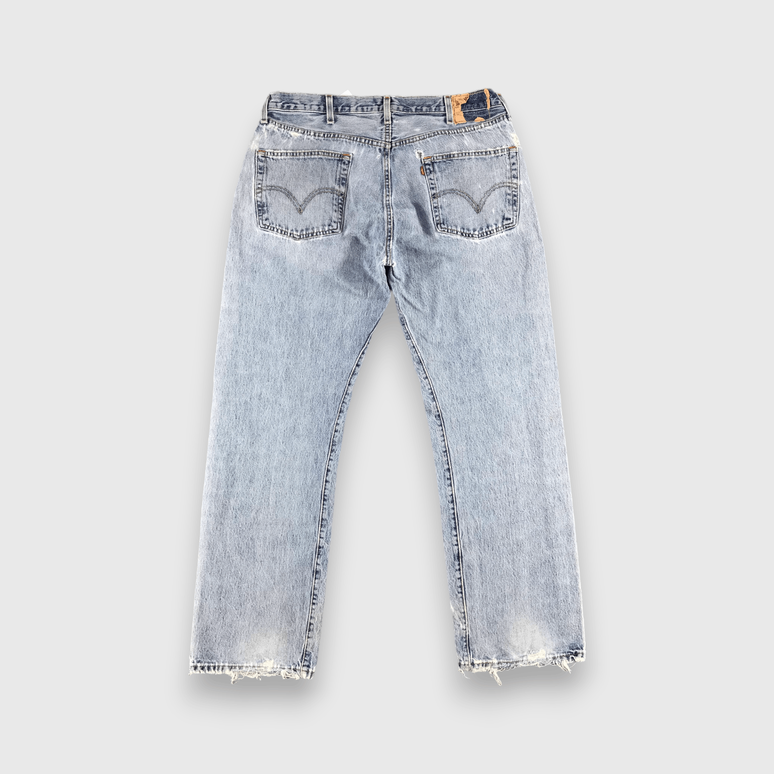 Levi's Vintage 90s Light Wash Levis 501 Distress Jeans-J1274 Size US 37 - 2 Thumbnail