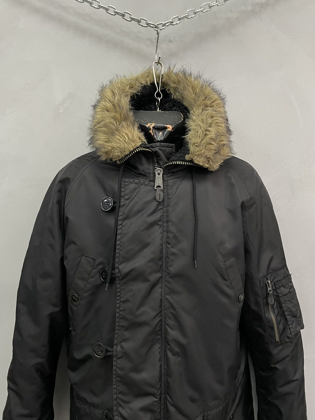 Alpha Industries If six was nine style Black Parka Fur Hood Military jacket Size US S / EU 44-46 / 1 - 2 Thumbnail